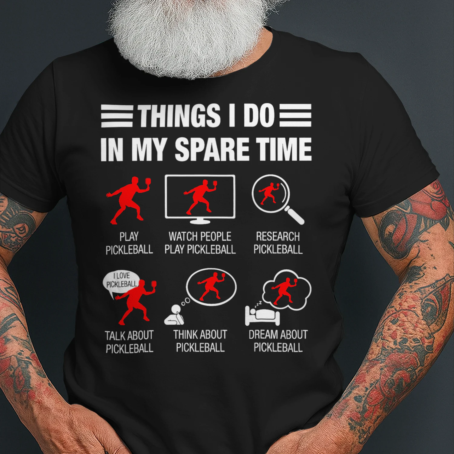 Things I Do In My Spare Time Funny Pickleball Men Women Pickleball T Shirt PIK0327