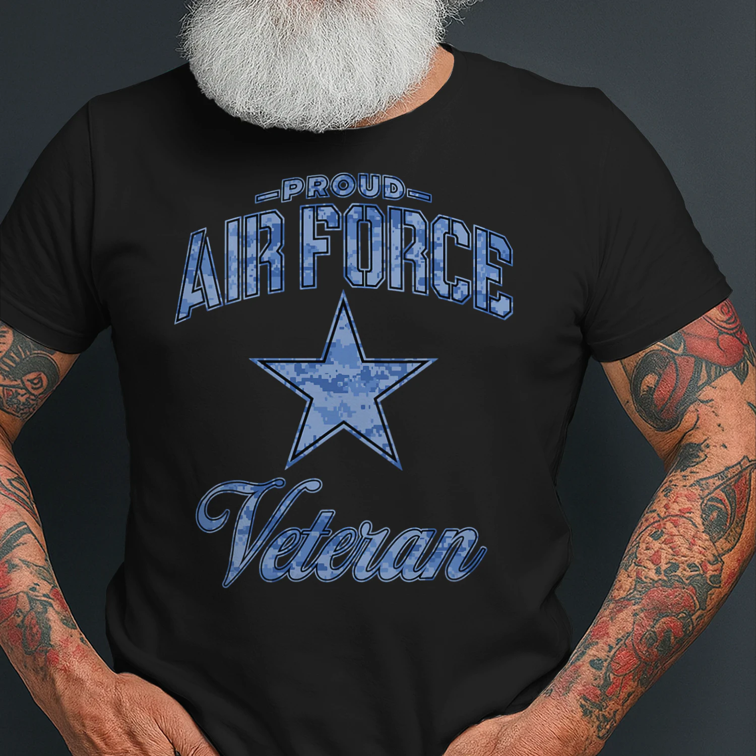 Womens Air Force Veteran Camo V Neck Veteran T Shirt VET1112