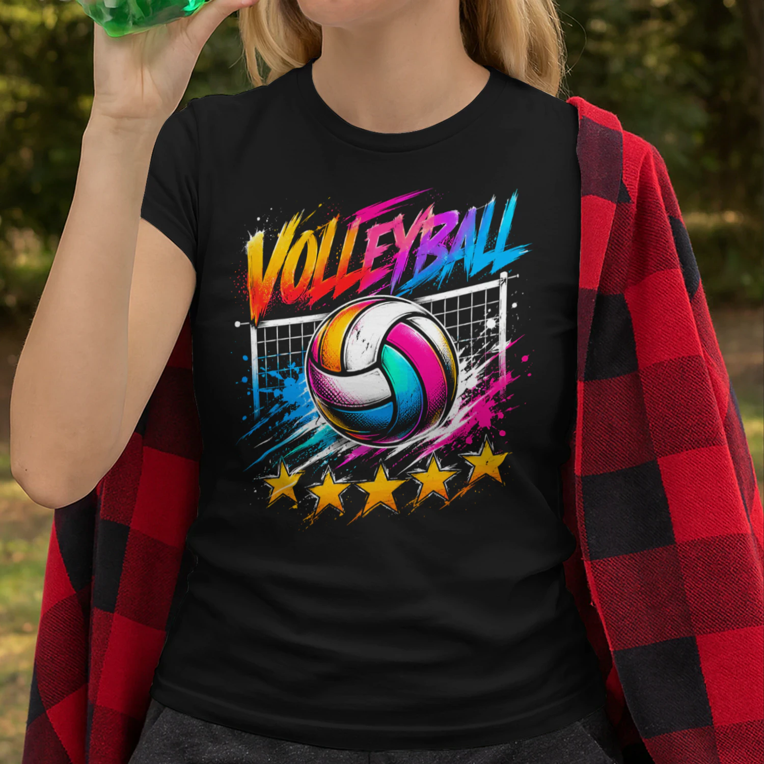 Volleyball 5 Stars Rating Colorful Style Volleyball T Shirt VOL0021