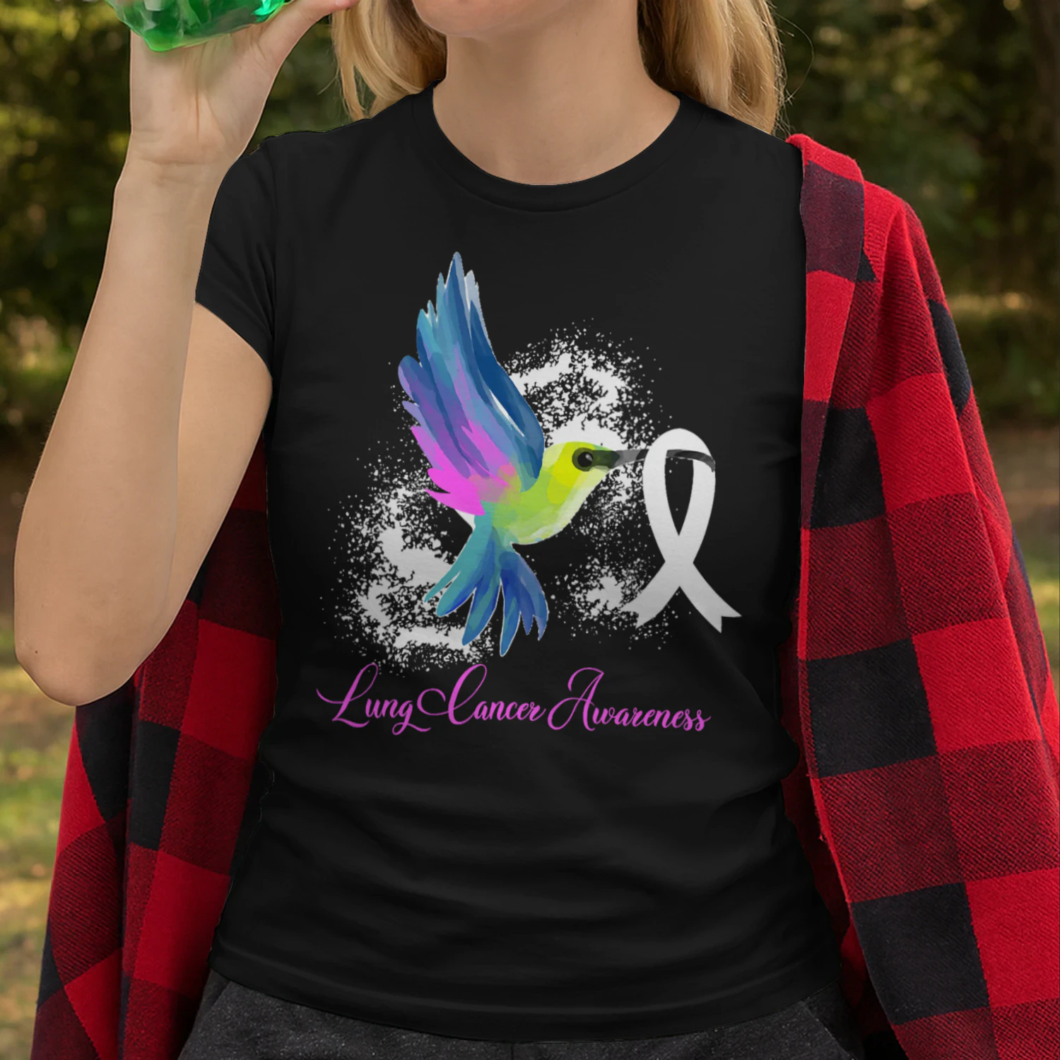 White Ribbon Lung Cancer Survivor Gift Lung Cancer Awareness Lung Cancer T Shirt LUC0151