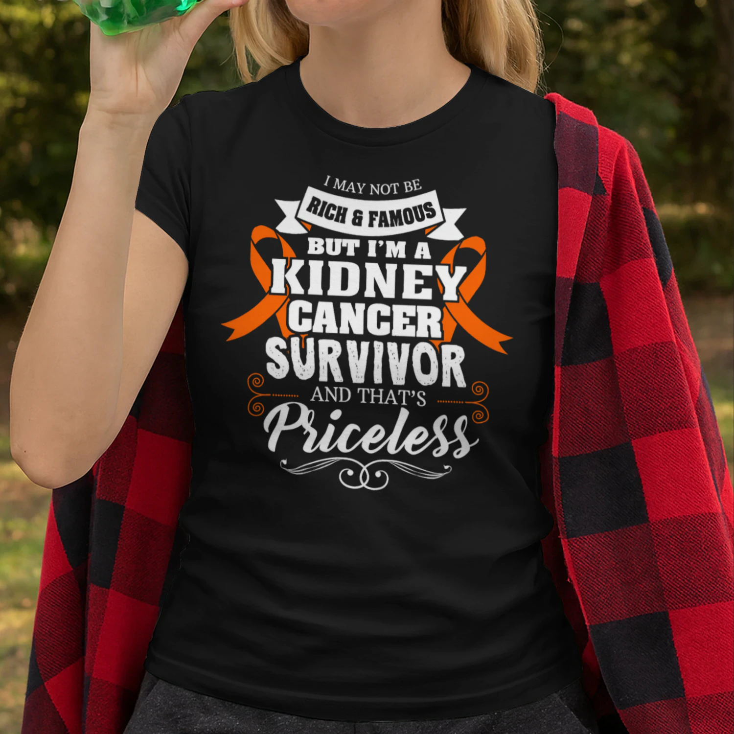 Survivor Priceless Kidney Cancer Awareness Ribbon Gifts T Shirt KIW0338