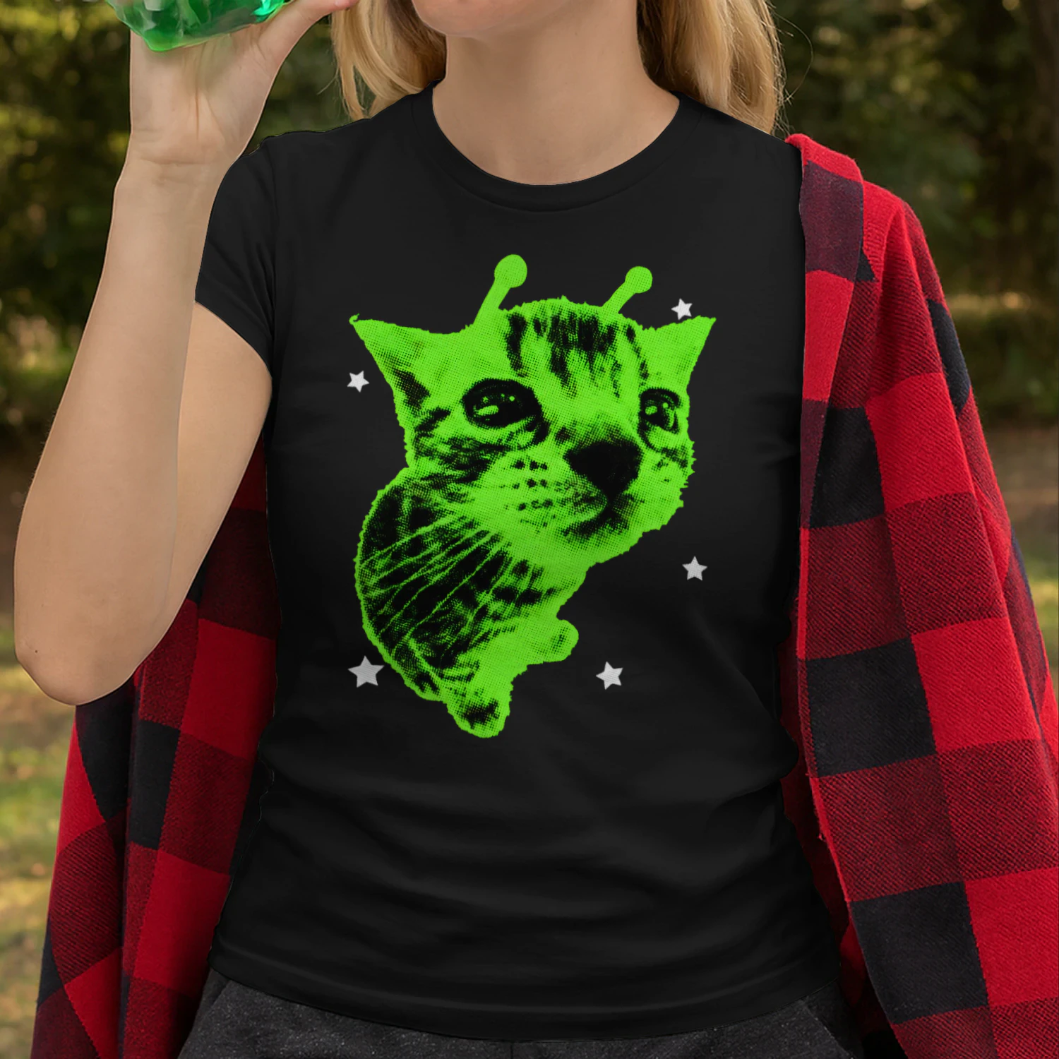 Y2K Alien Cat Meme Retro Silly Cat Vintage Space Kitty Funny T Shirt CAT1685