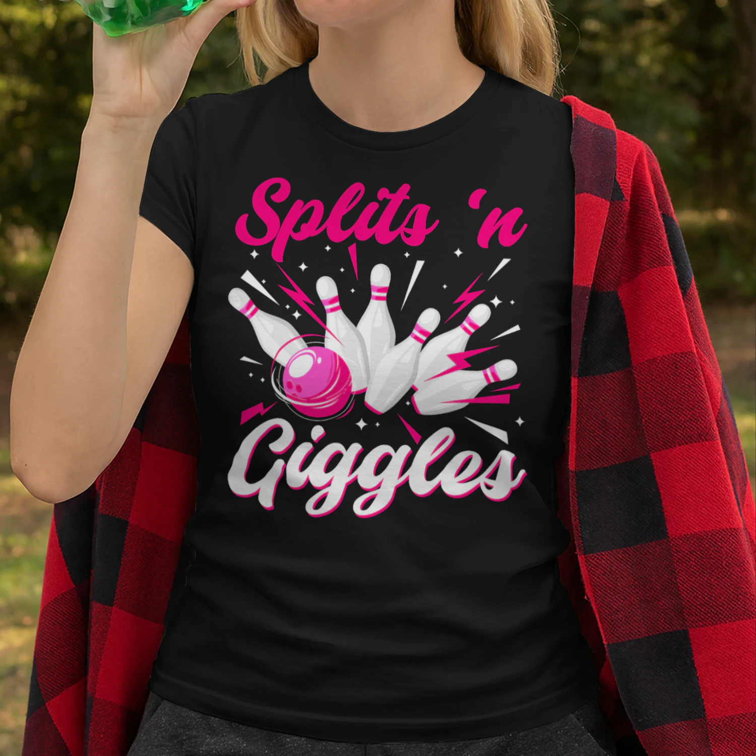 Funny Splits 'n Giggles Bowling Team Cute Bowler Women Girls T Shirt BOL1237