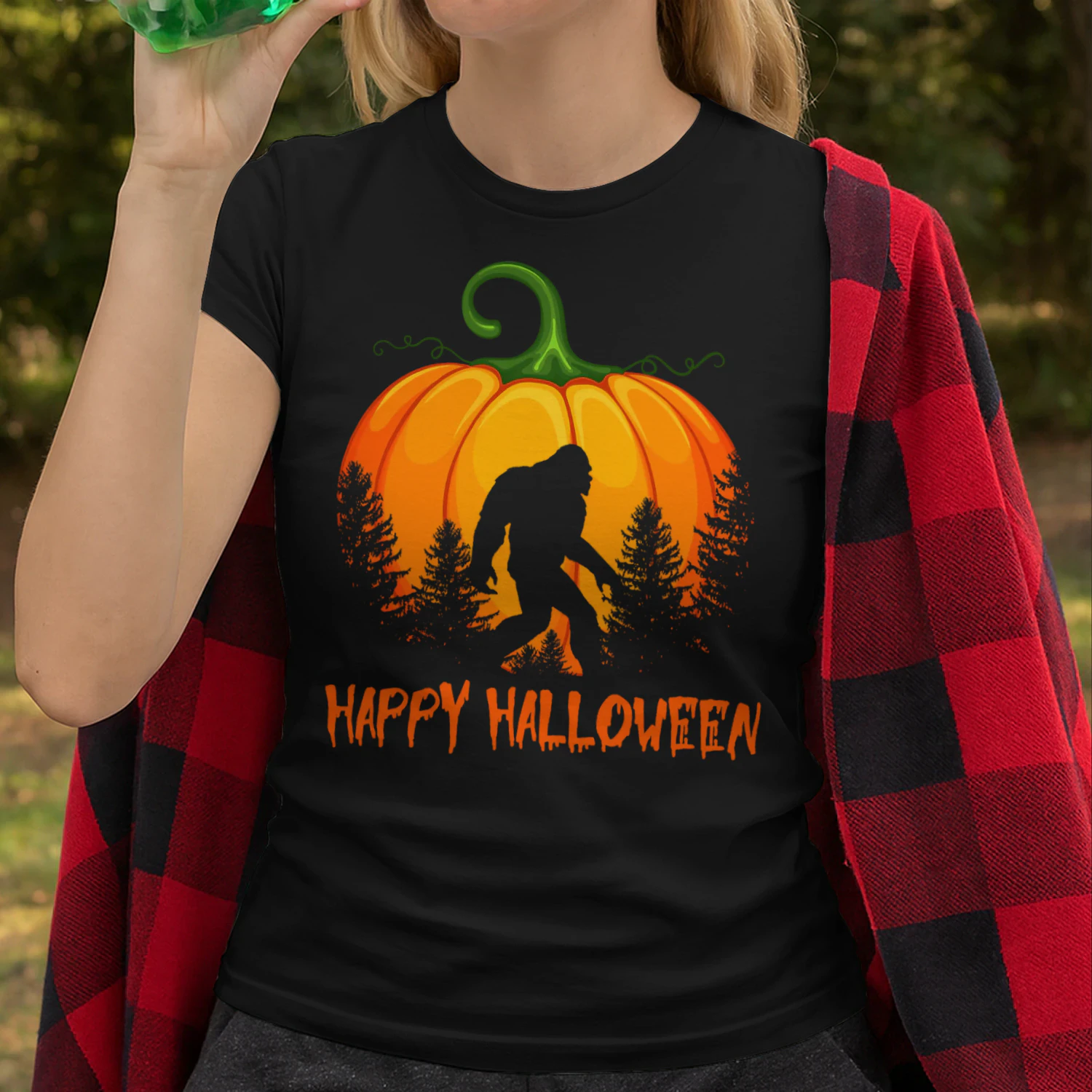 Vintage Bigfoot Pumpkin Halloween Bigfoot T Shirt STB0511