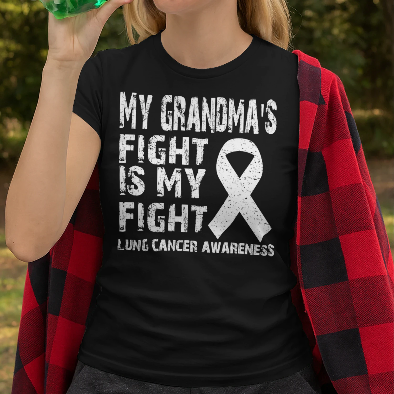 My Grandmas Fight Is My Fight Lung Cancer Awareness Lung Cancer T Shirt LUC0135