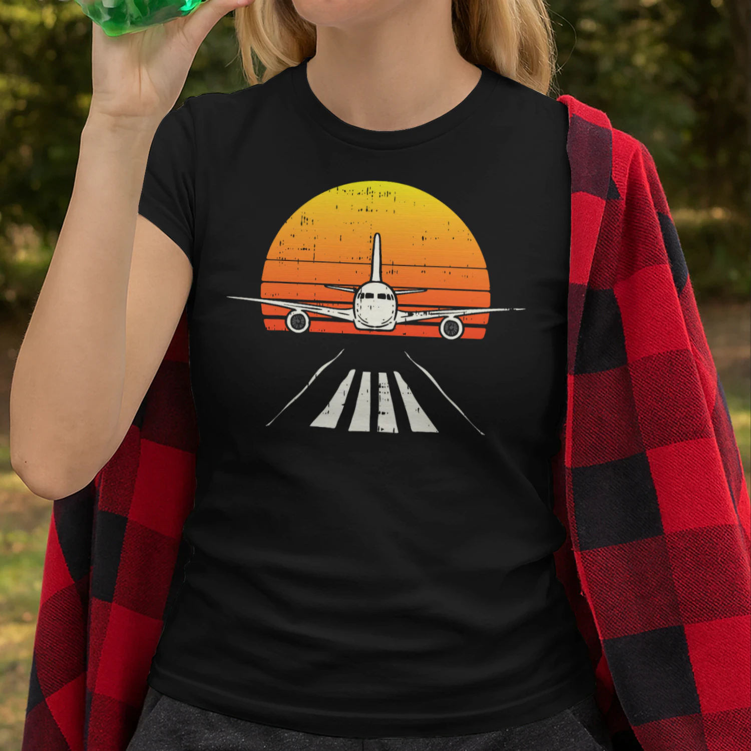 Landing Airplane Retro Aeroplane Pilot Aviation Lover Gift Airplane T Shirt AIP0329