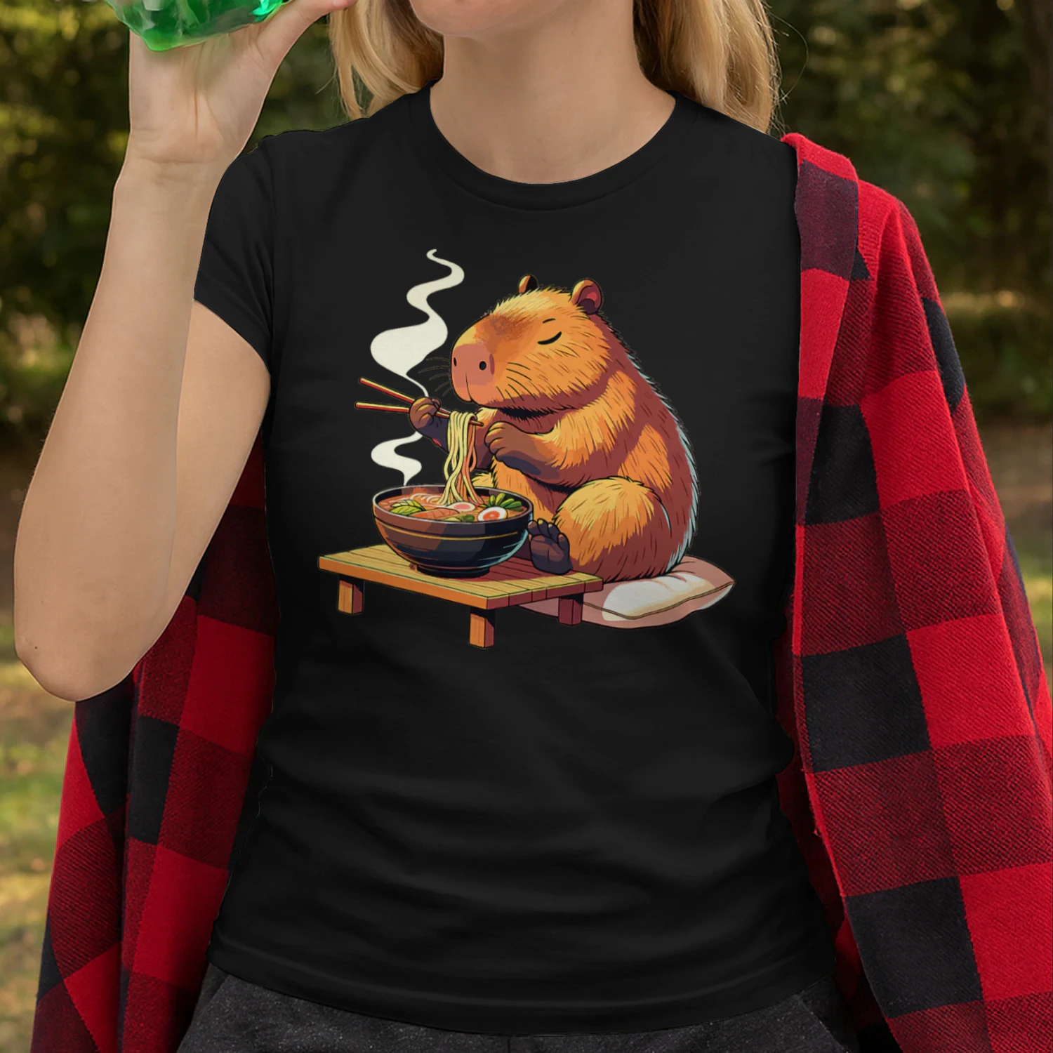 Sweet Capybara Eats Ramen Noodles Capybaras Ramen T Shirt CAB0757