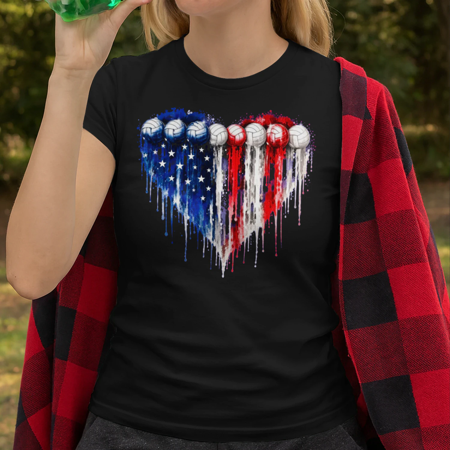 Volleyballs Heart American Flag For Sport Lover Volleyball T Shirt VOL0025