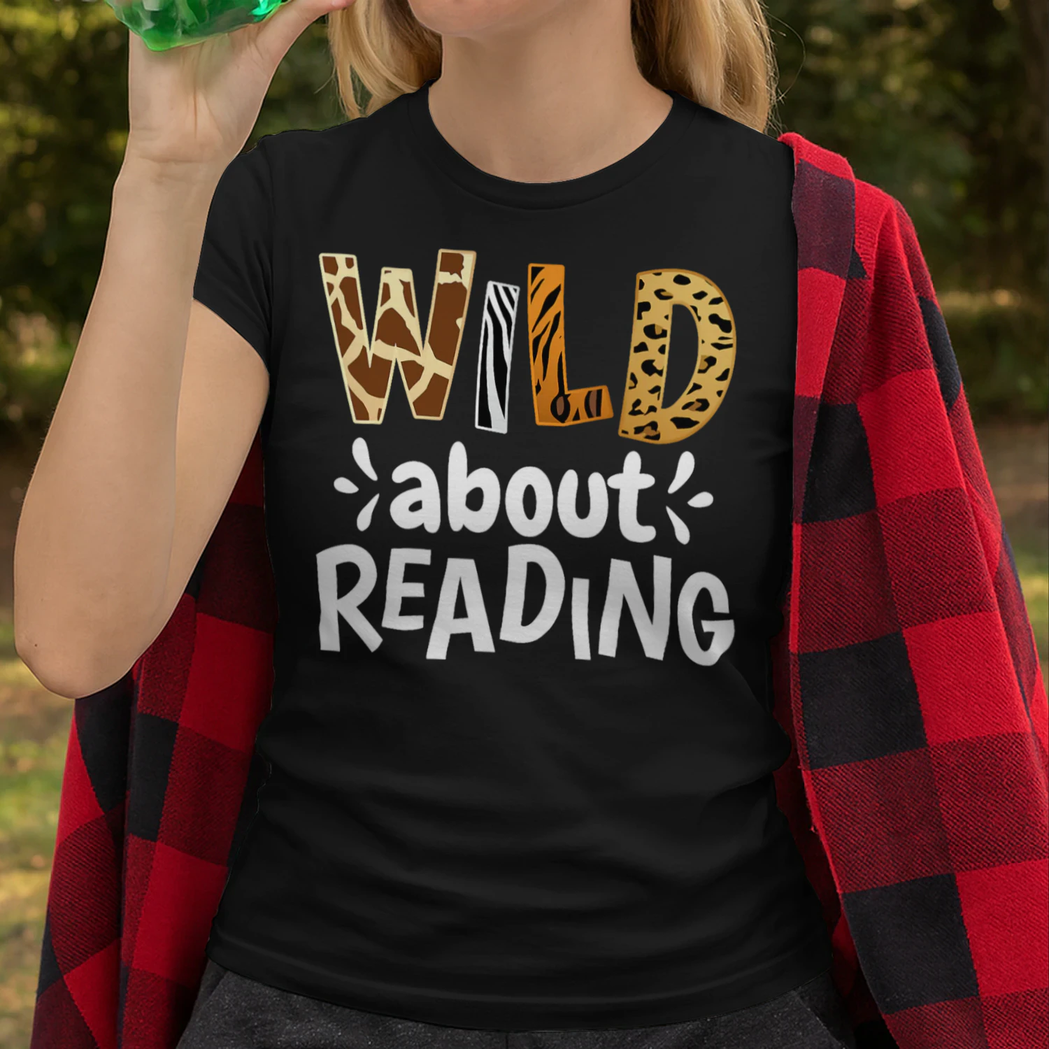 Wild About Reading Reading Books And Bookworm Library Day Read Books T Shirt REB0925