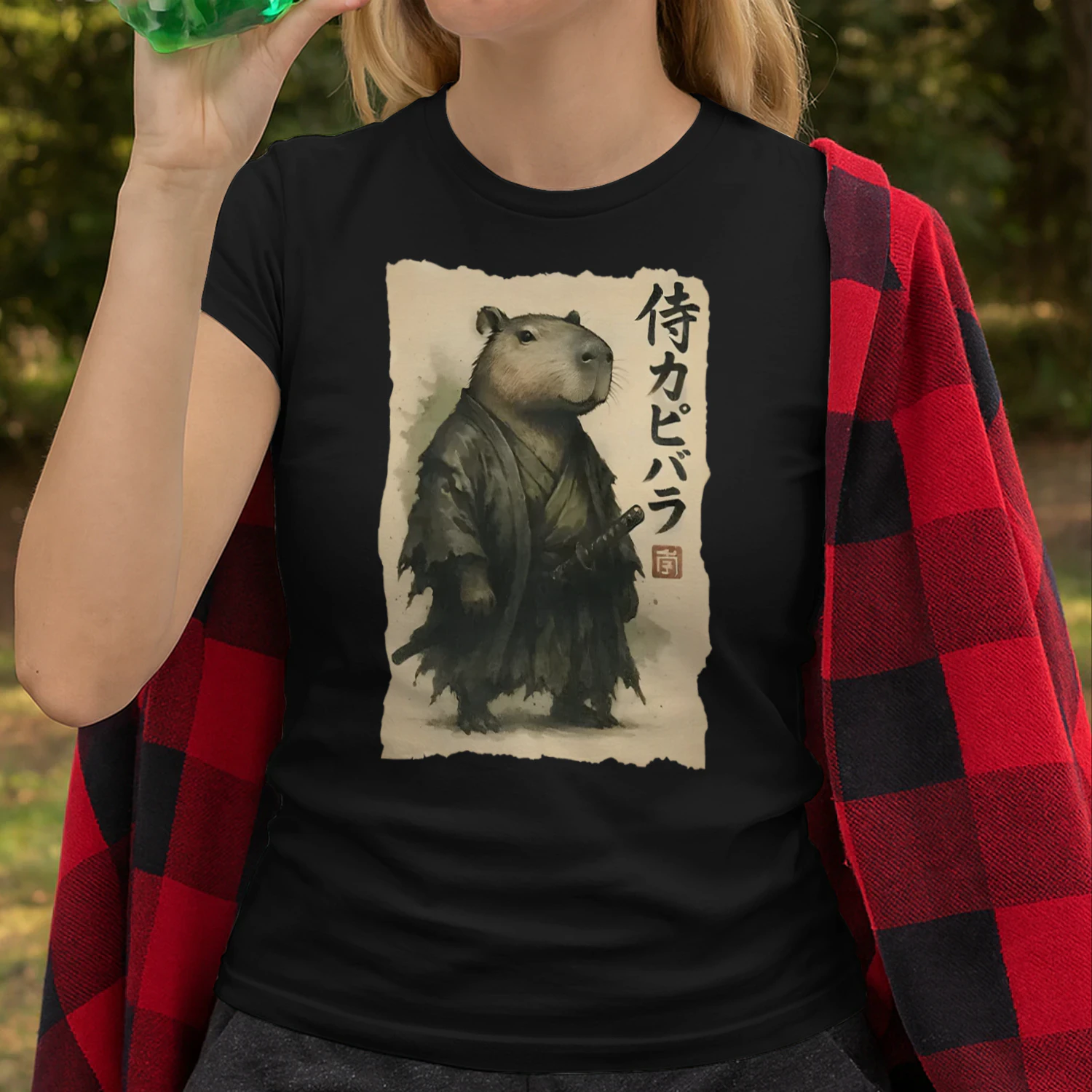 Samurai Capybara Funny Capybara Japanese Animal T Shirt CAB0728