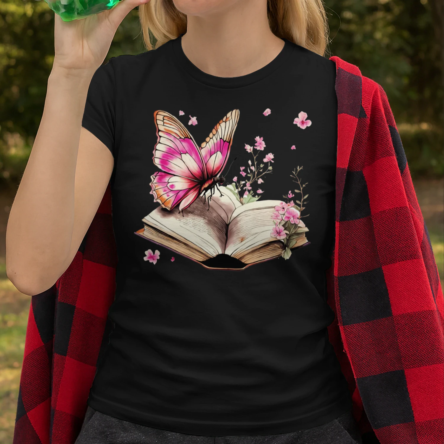 Vibrant Butterfly Book Print Read Books Shirt REB0897