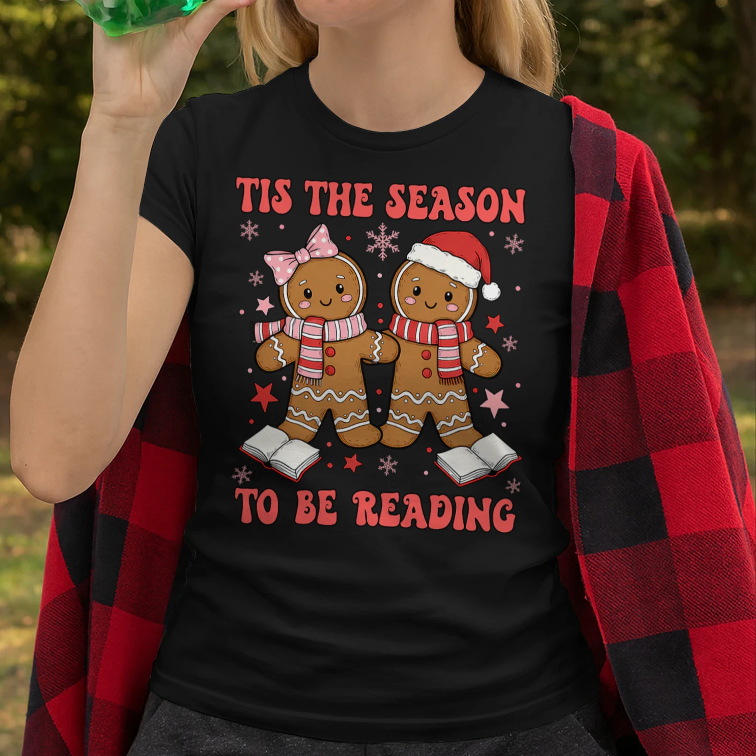 Tis The Season Reading Christmas Shirt Book Lovers Teacher Read Books T Shirt REB0887
