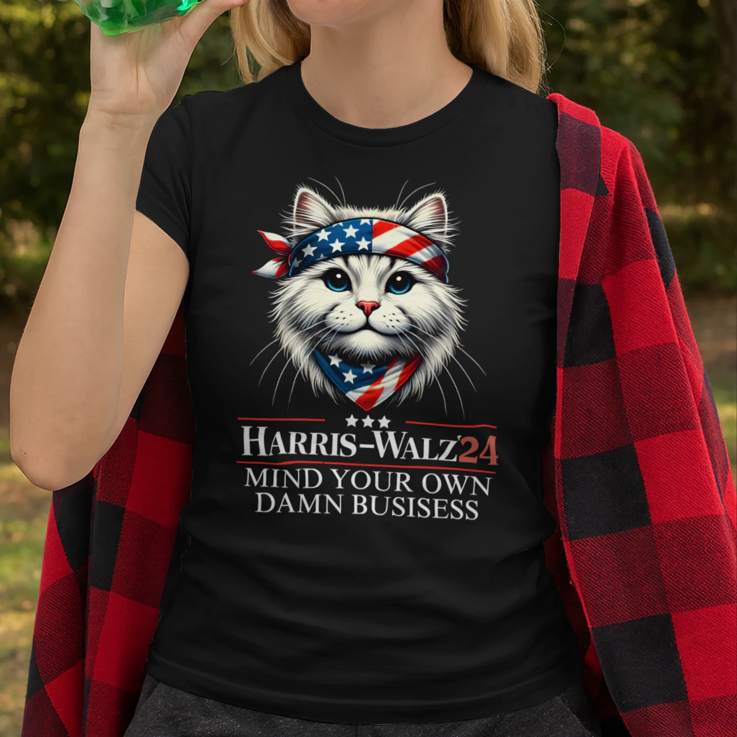 Walz Mind Your Own Damn Business Harris Waltz Cat Lady Cat T Shirt CLR0686