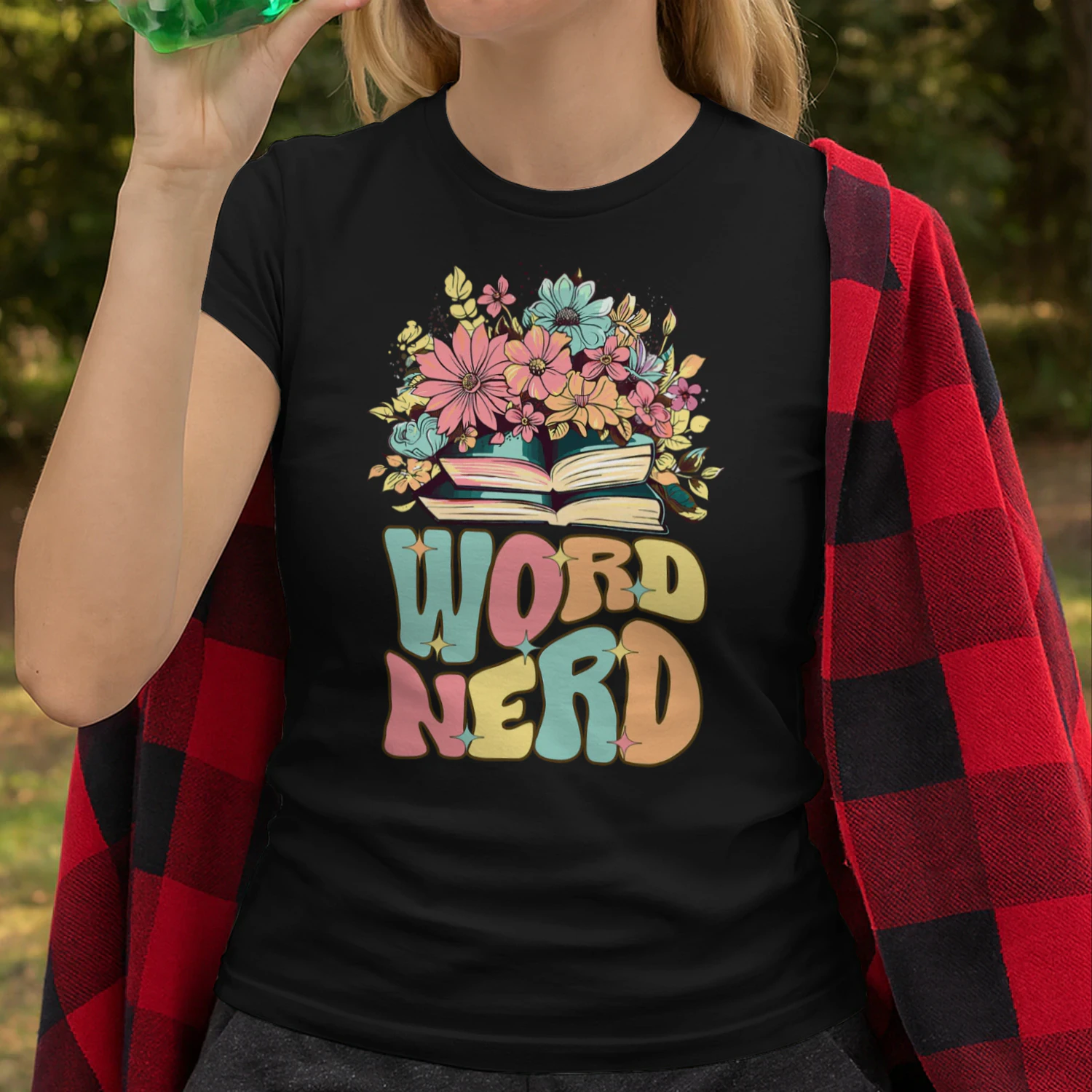 Word Nerd Groovy Book Reader Book Reading Read Books T Shirt REB0936