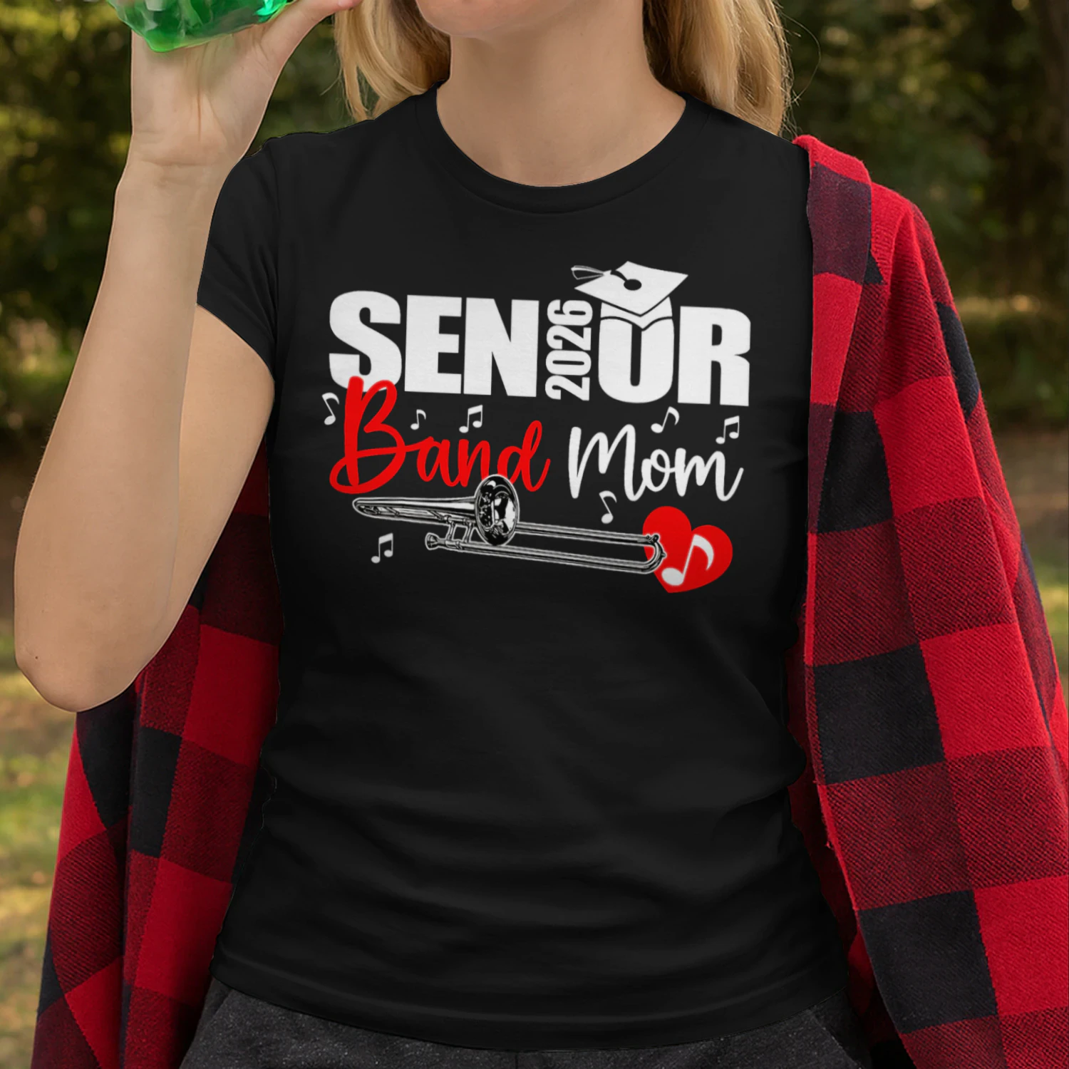 Senior Band Mom 2026 Marching Band Class of 2026 Trombone T Shirt MCB0292