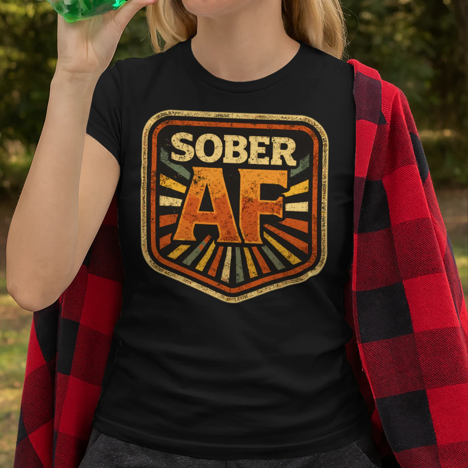 Sober Af Rehabilitation Vintage Retro Sobriety T Shirt SOB0041