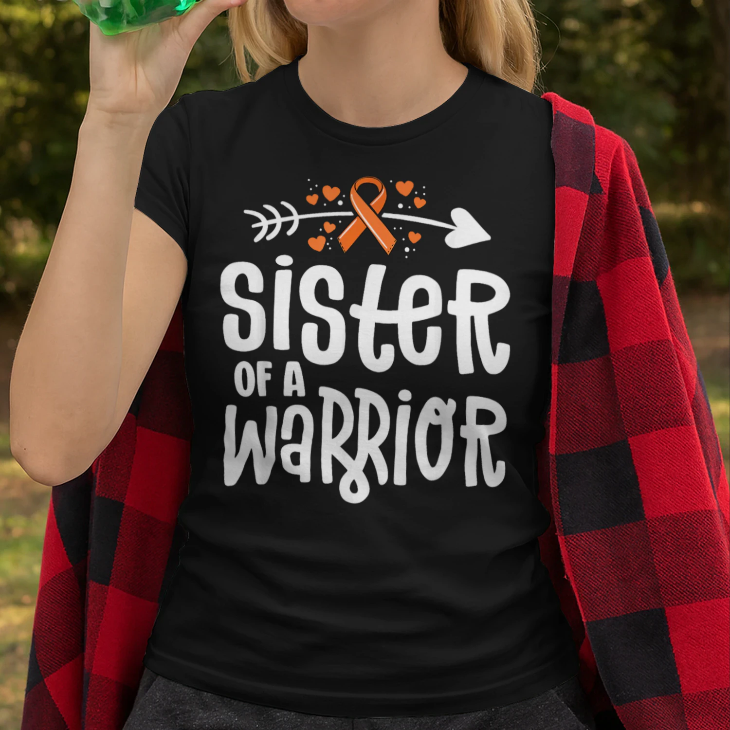 Sister of a Warrior Orange Family Leukemia Cancer Awareness T Shirt LEW0311