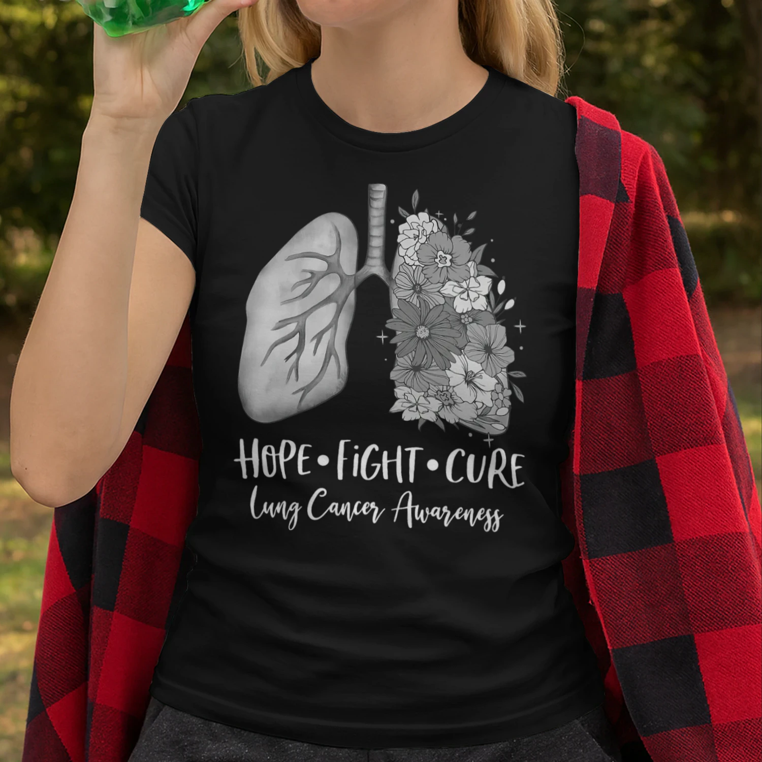 White Ribbon Faith Hope Love Support Lung Cancer Warrior Lung Cancer T Shirt LUC0150
