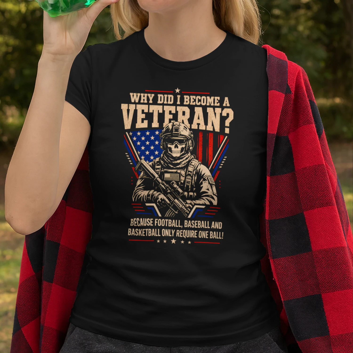 Why Did I Become A Veteran Funny Skull Veteran T Shirt VET0042