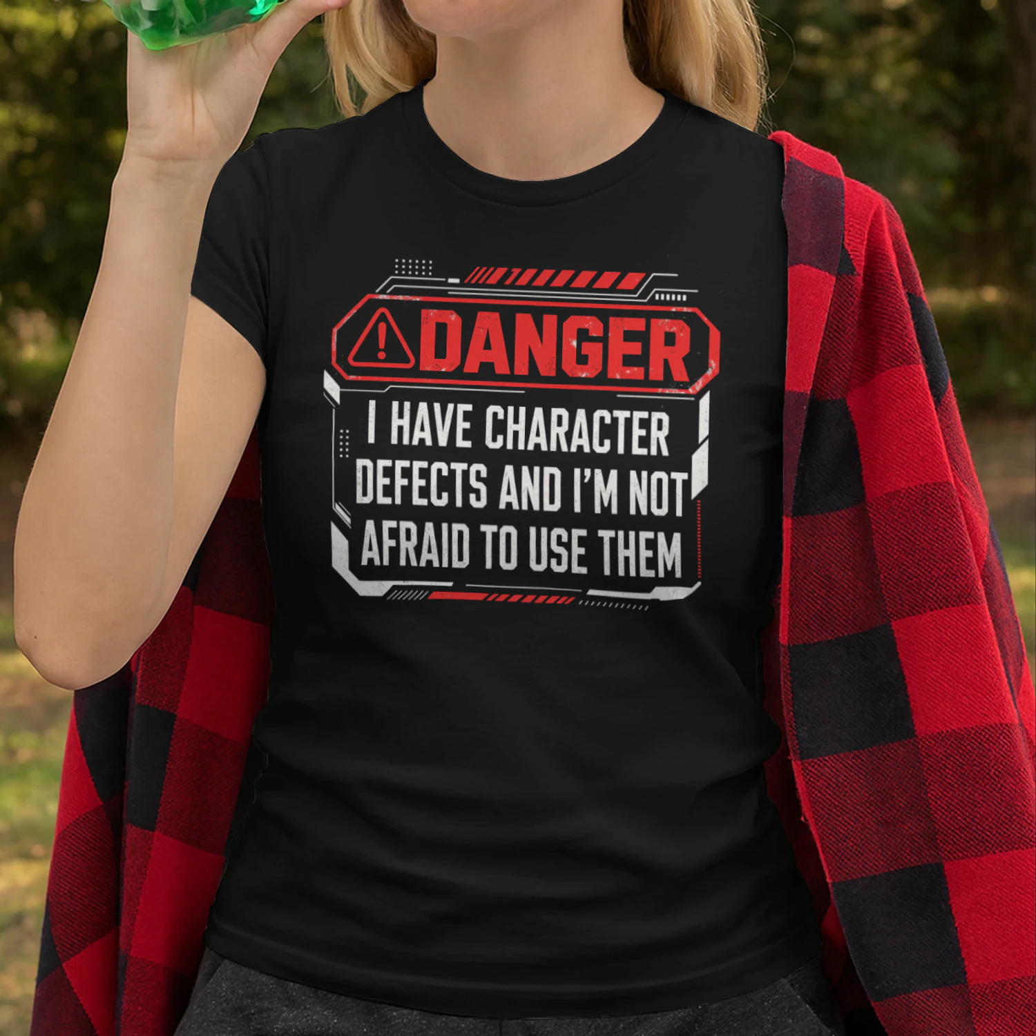 Danger I Have Character Defects Funny Recovery Sobriety T Shirt SOB0054