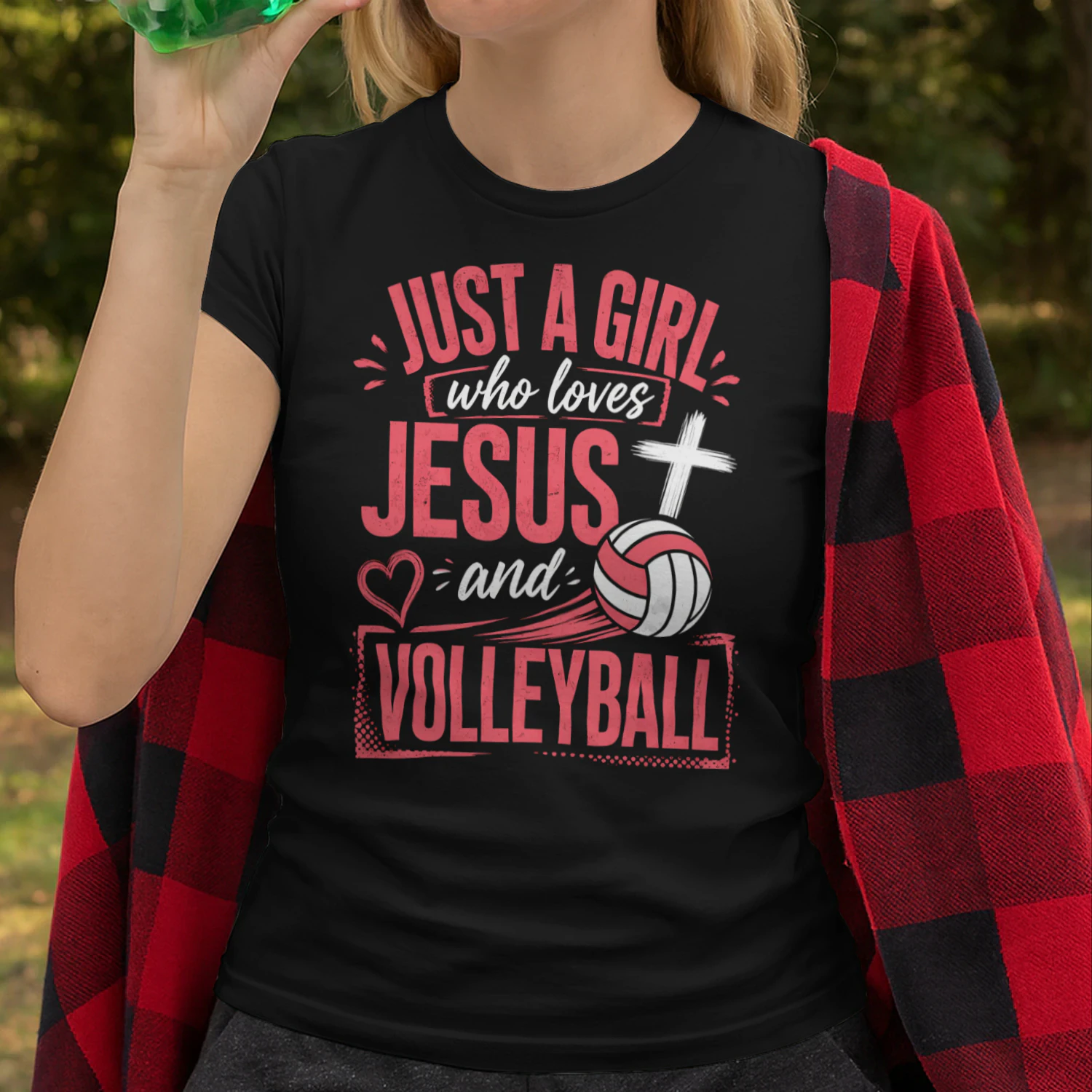 Just A Girl Loves Jesus Volleyball T Shirt VOL0030