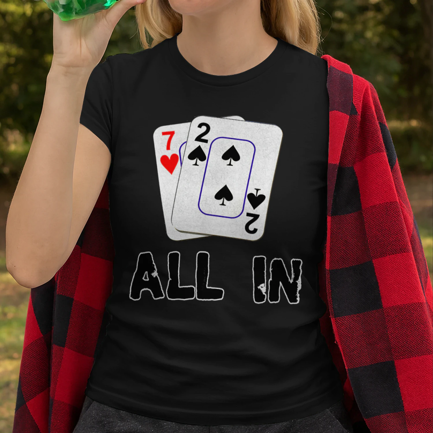 Seven Deuce All In Texas Hold Em Shove 7 2 Poker T Shirt POK0118