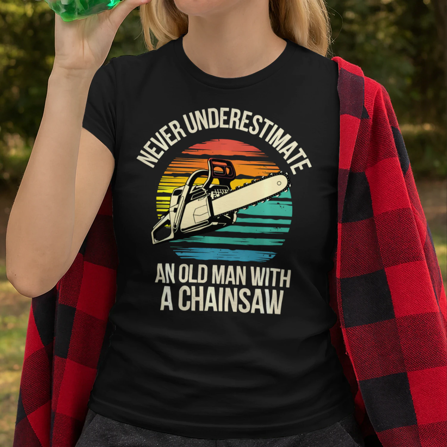 Lumberjack Art for Grandpa Men Logger Chainsaw Tree Cutter Performance T Shirt LUB0196