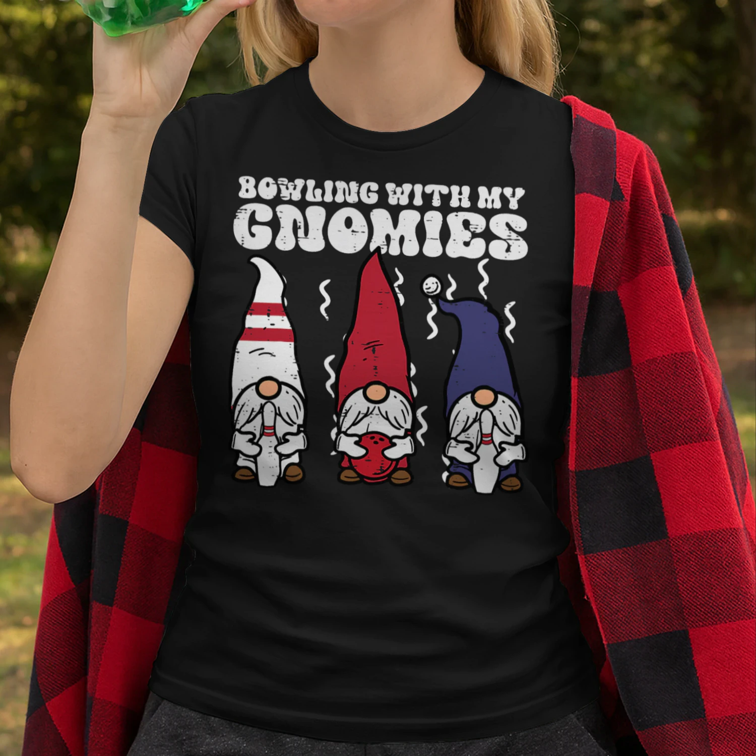 Bowling with Gnomies Bowler Gnome Matching Men Women Kids T Shirt BOL1080