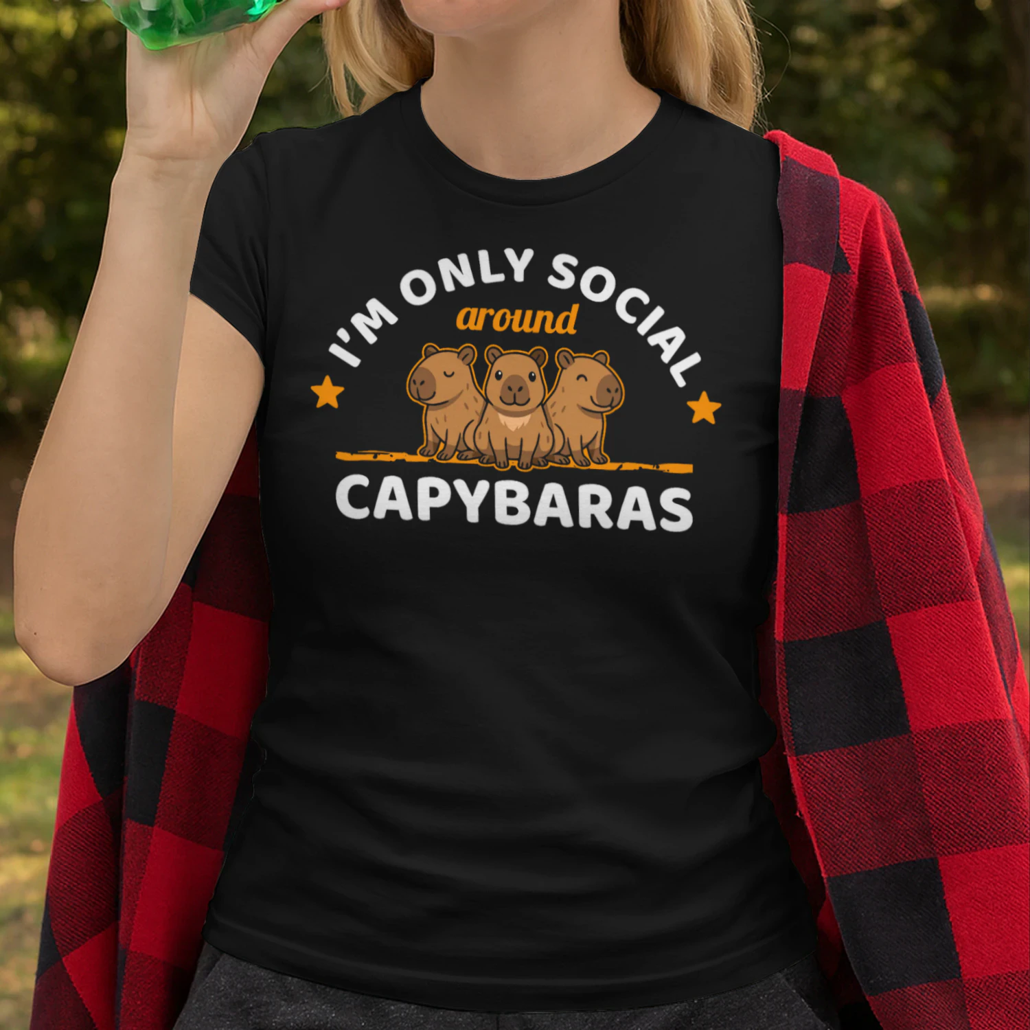 Only Social Around Capybaras Animal Rodent Lover Capybara T Shirt CAB0699