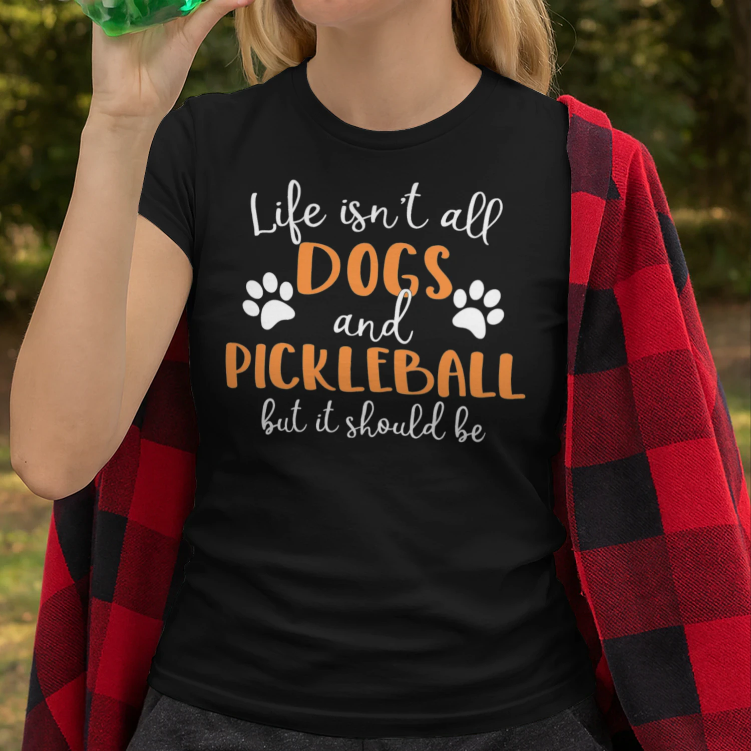 Womens Life Isnt All Dogs And Pickleball Player Vneck T Shirt PIK0346