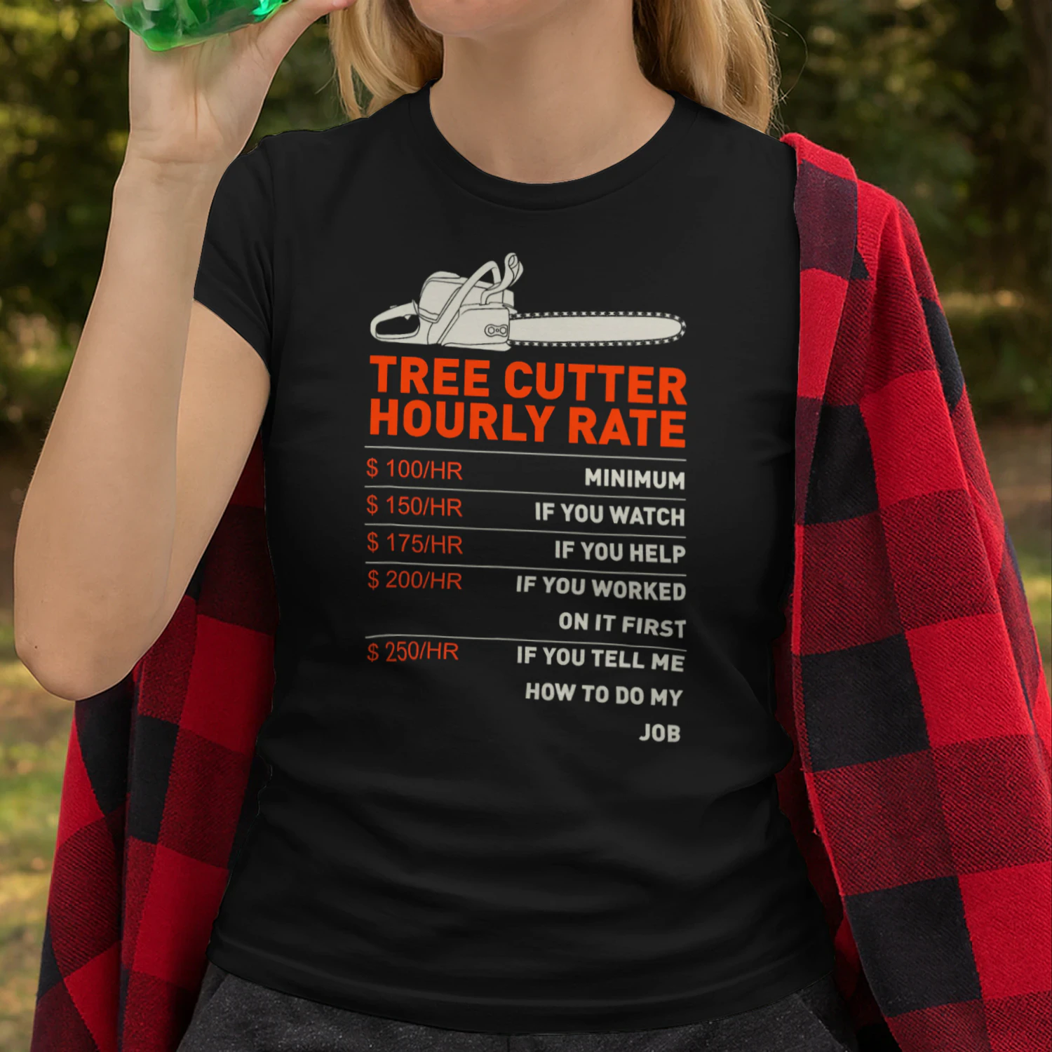 Woodworker And Lumberjack Gift Ideas Men's Tree Cutter Hourly Rate Chainsaw Funny Arborists T Sh LUB0356