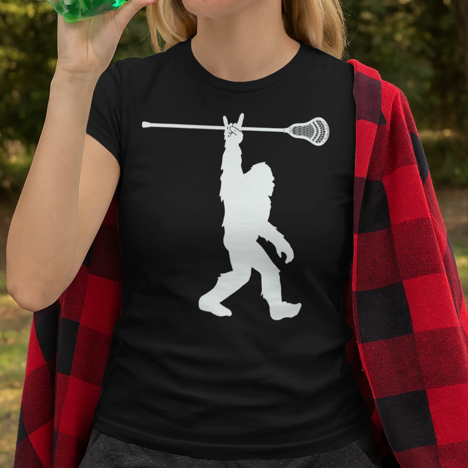 Lacrosseshirt Vintage Lax Bigfoot Sasquatch Men Boys Bigfoot T Shirt STB0393