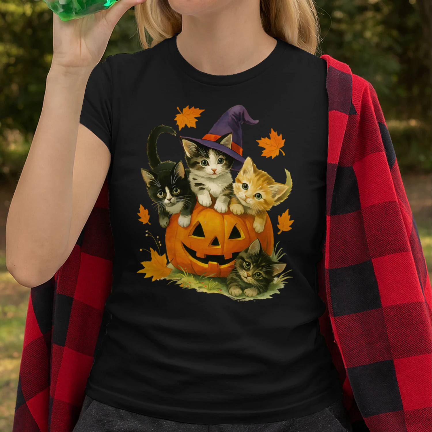 Cute Cat Pumpkin Halloween Spooky Season Vintage Men Women Kids T Shirt CAT0583