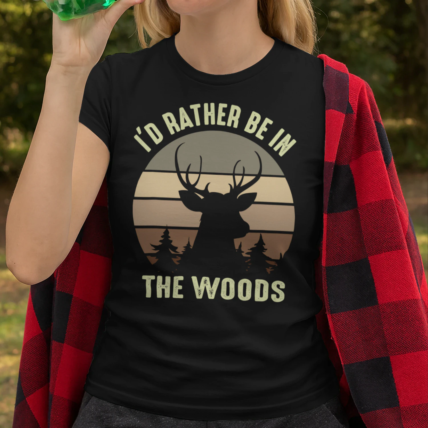 Id Rather Be In The Woods Hunting T Shirt HUT0159