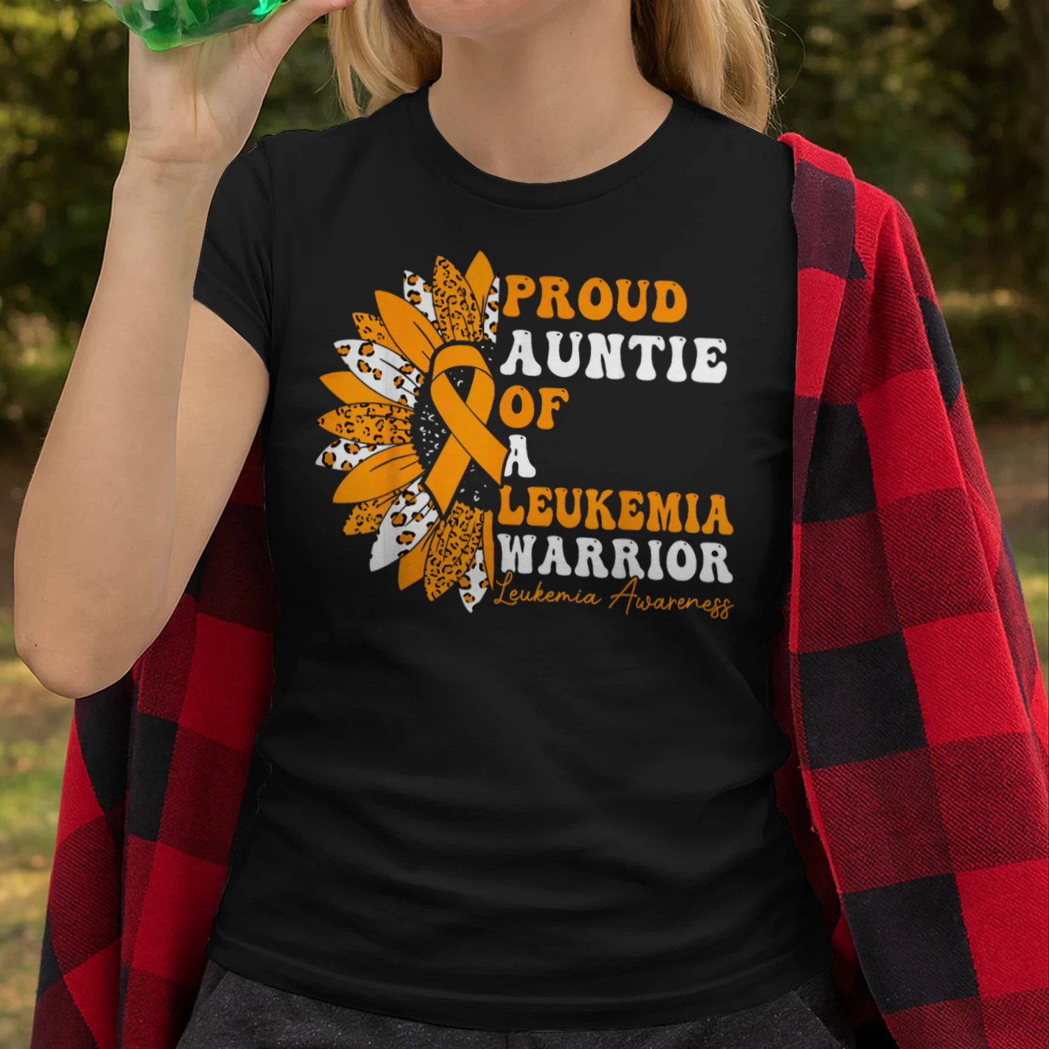 Proud Auntie Of A Leukemia Warrior Leukemia Awareness T Shirt LEW0298
