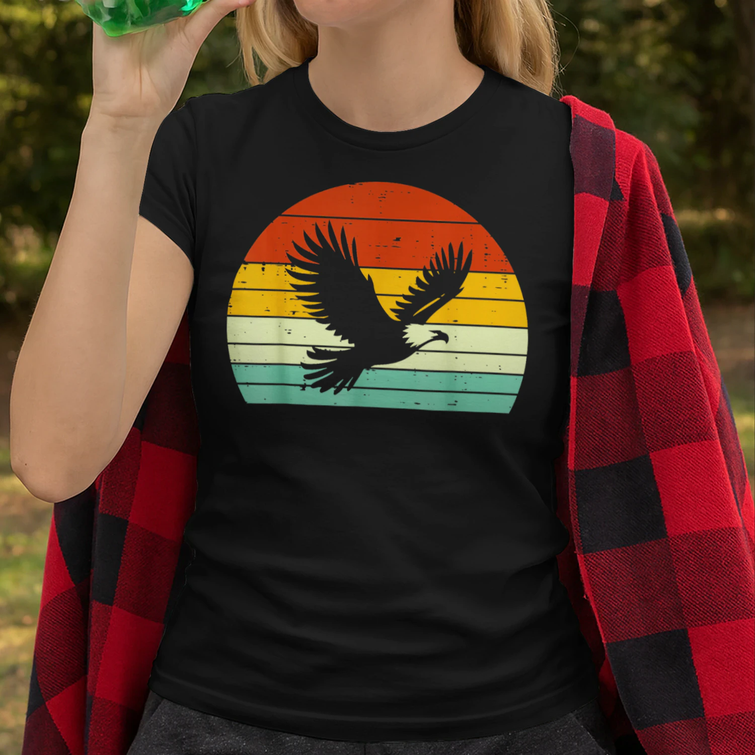 Bald Eagle Sunset Retro Wildlife Bird Eagle T Shirt EAG0018