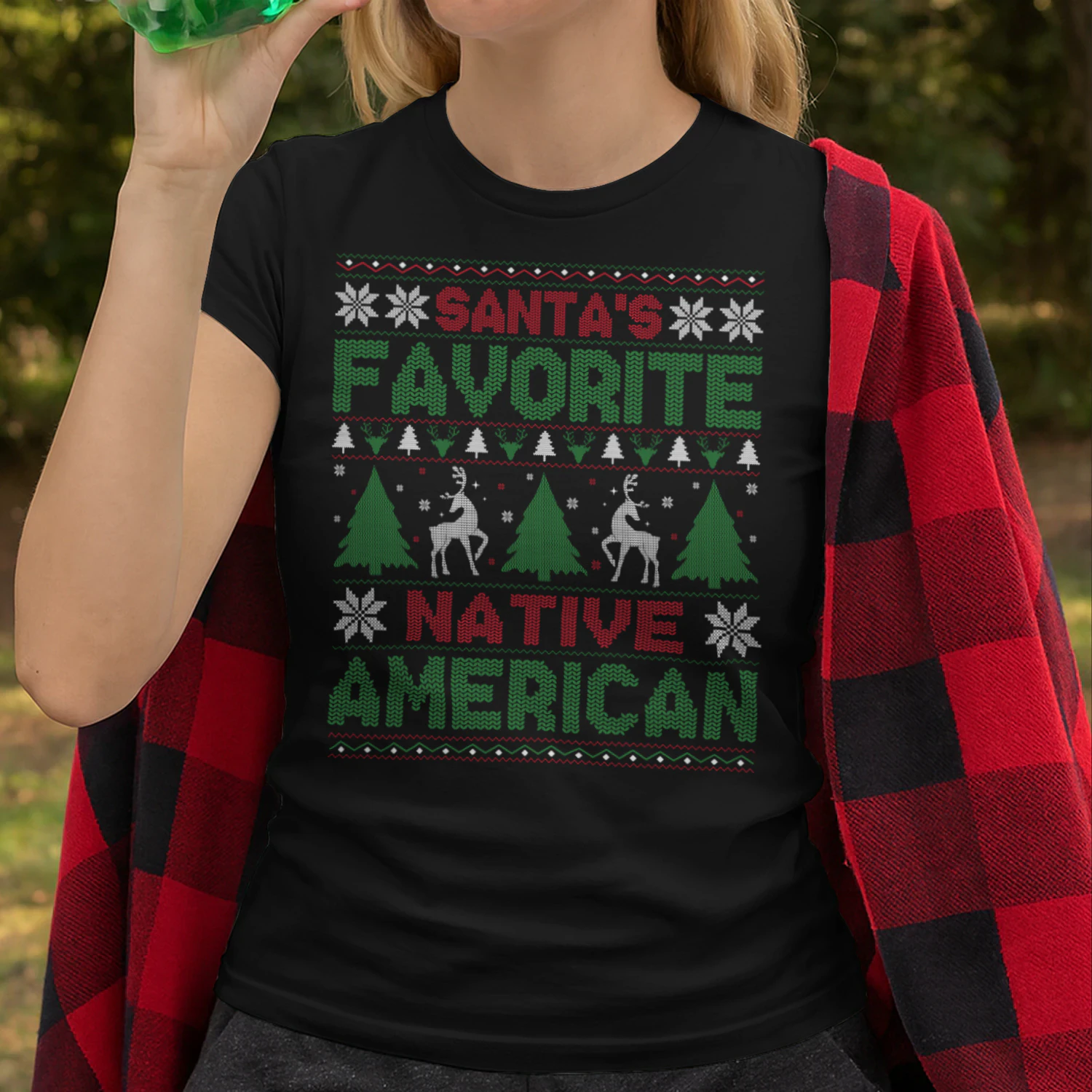 Santas Favorite Native American Ugly Christmas Sweater NA T Shirt NTA0123