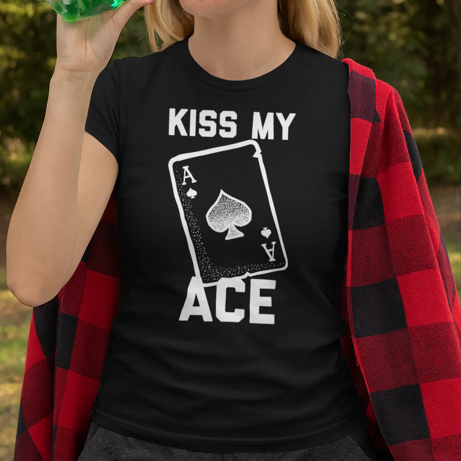 Funny Poker Kiss My Ace Poker Card Spades Poker T Shirt POK0127