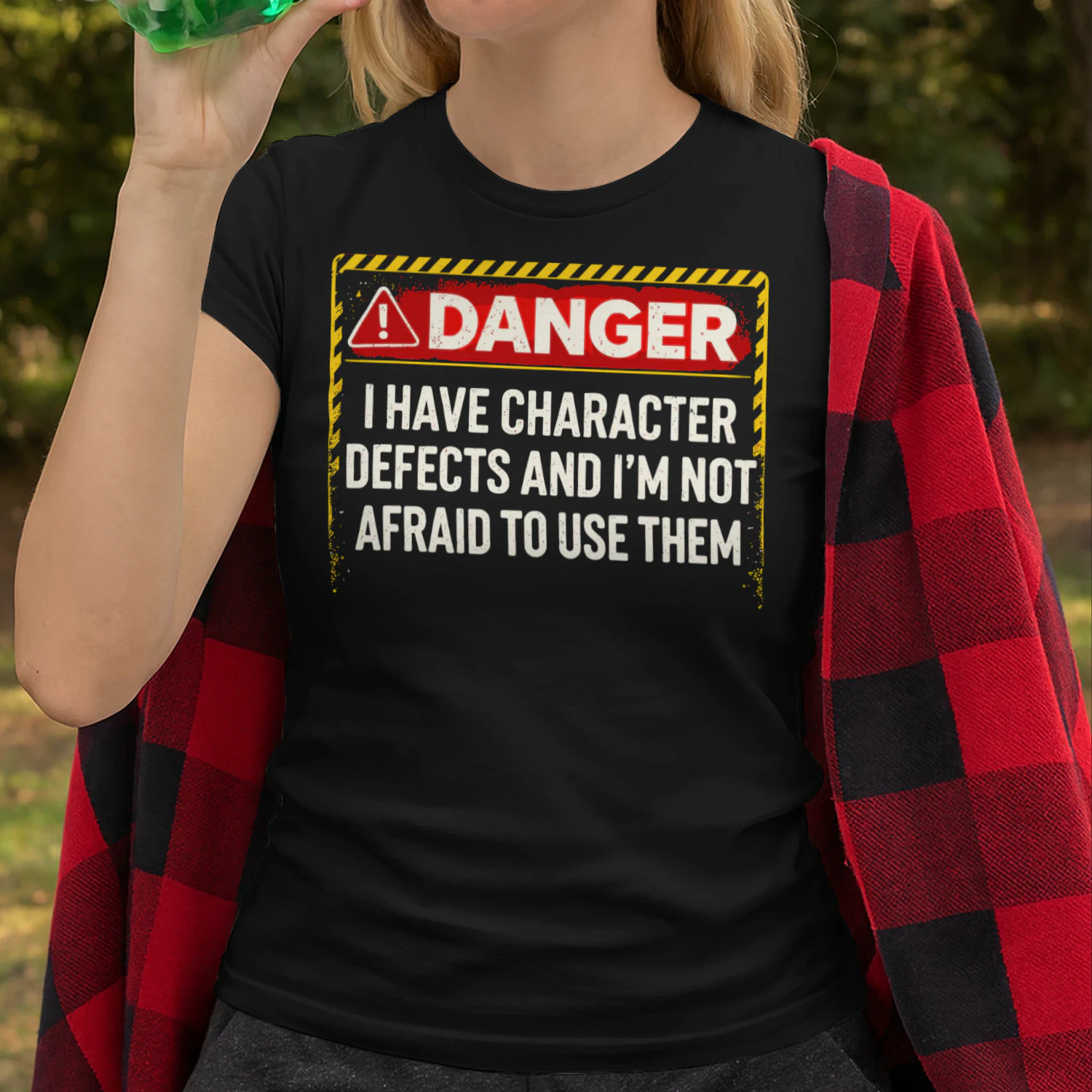 Danger Character Defects AA Recovery Sarcastic Humor Sobriety T Shirt SOB0053