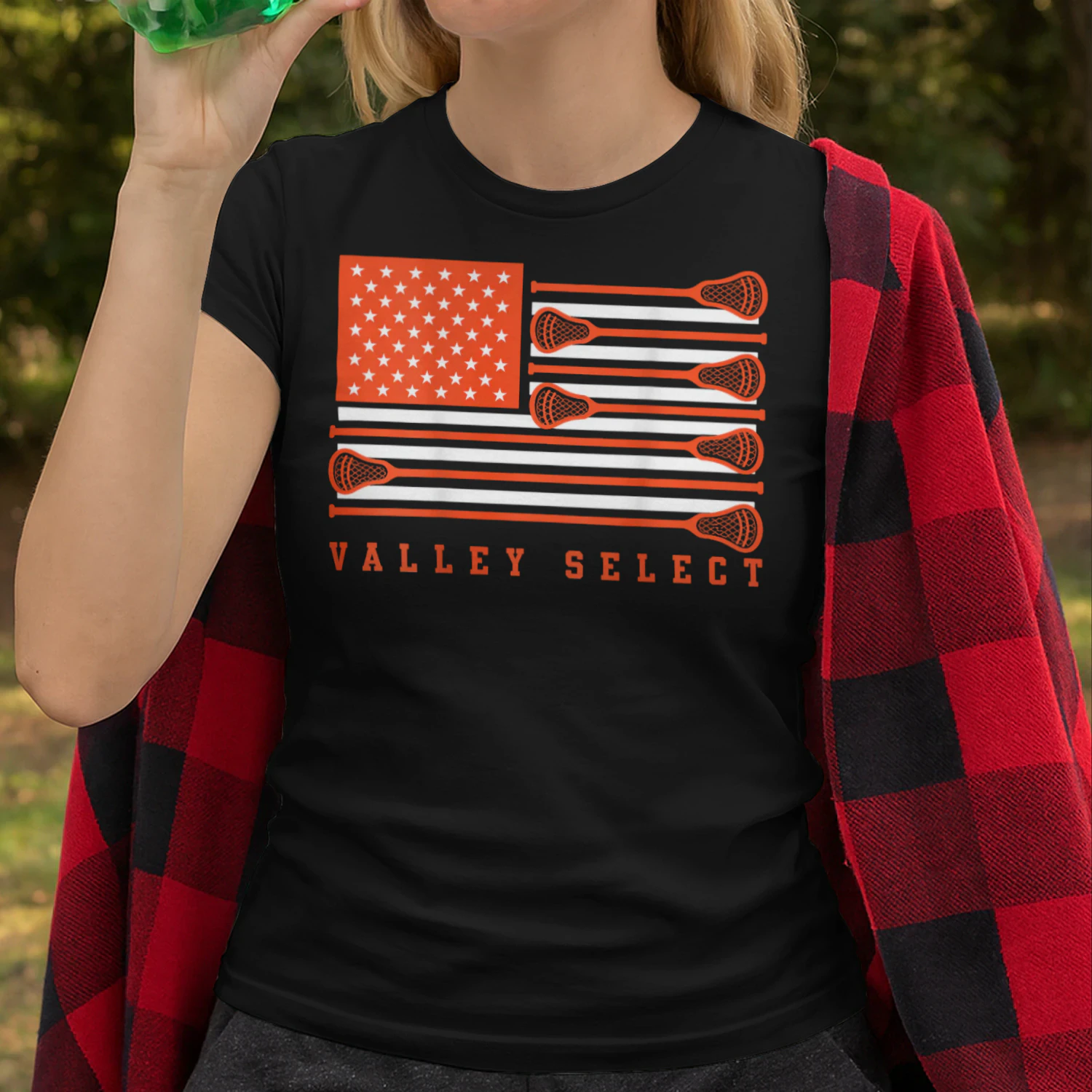 Valley Select Lax American Flag Lacrosse T Shirt LAR0473