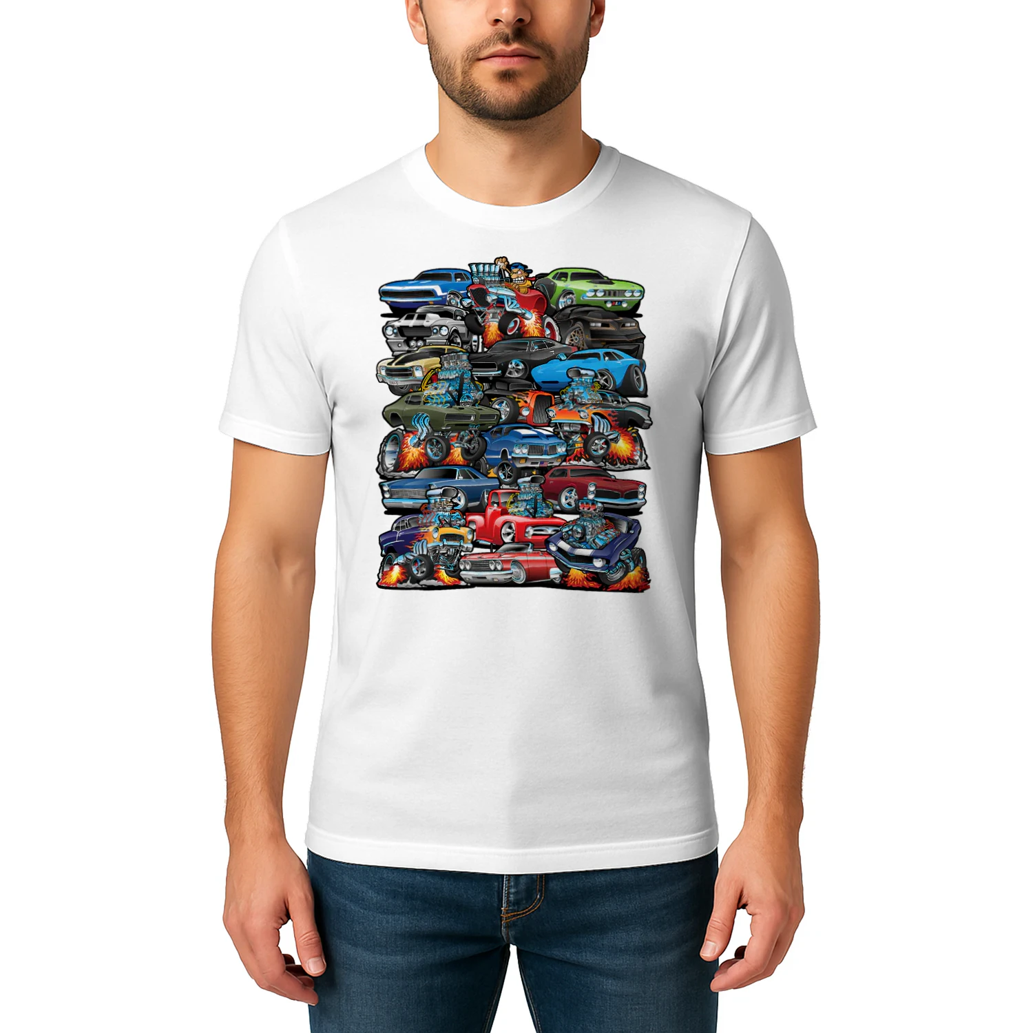 Car Madness Muscle Cars Classic Cars And Cartoon Hot Rod T Shirt HRD0058