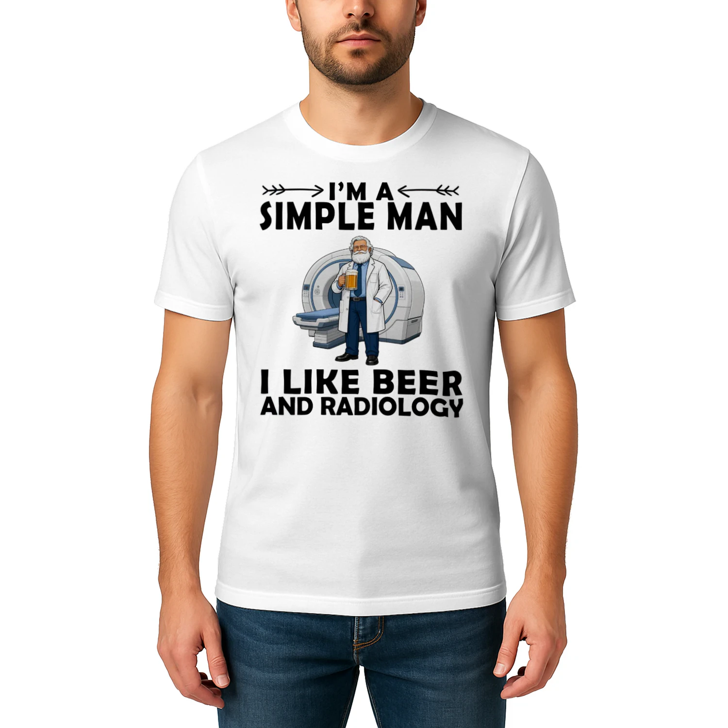 Simple Man I Like Beer And Radiology White RAD0011