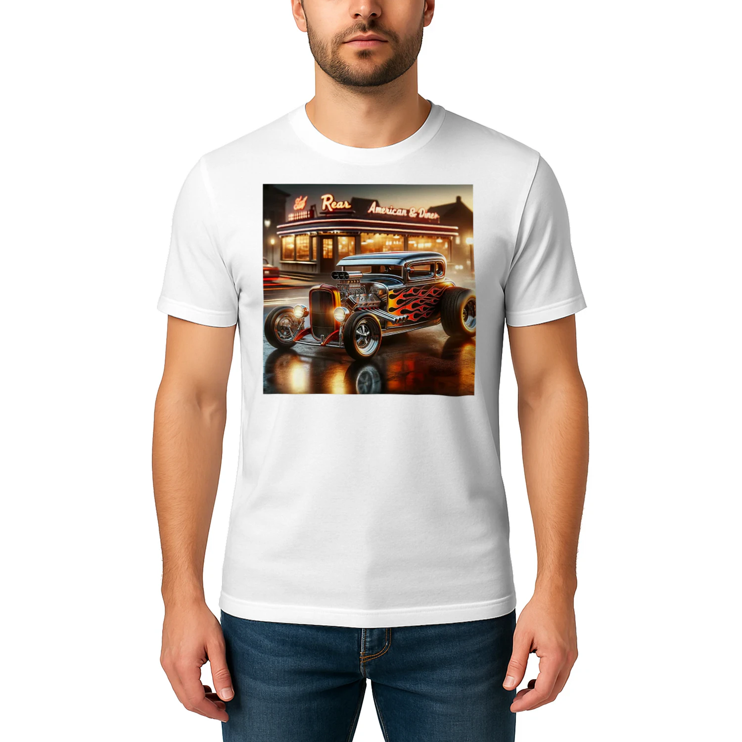 Classic Hot Rod Retro Vintage Hotrod Car Illustration Hot Rod T Shirt HRD0069