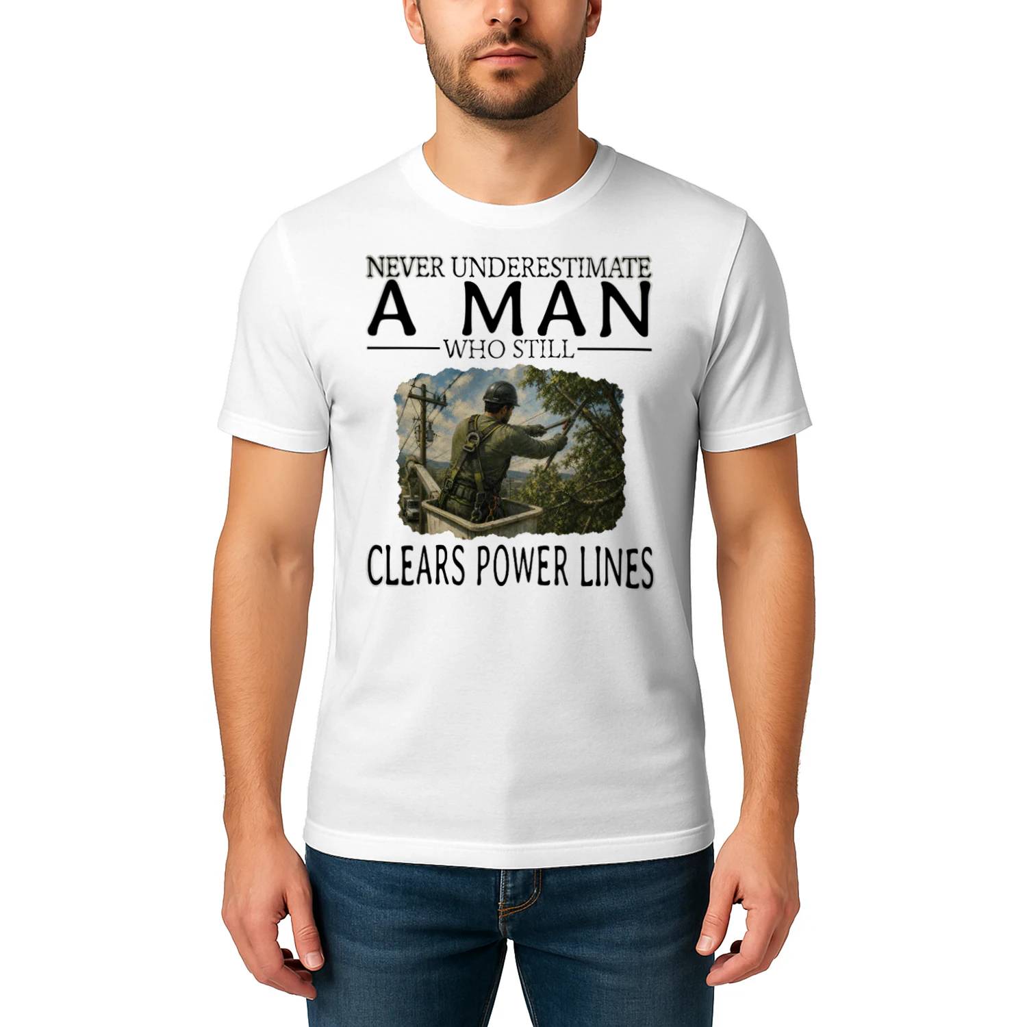 Never Underestimate A Man Who Still Clears Power Lines TRE0004