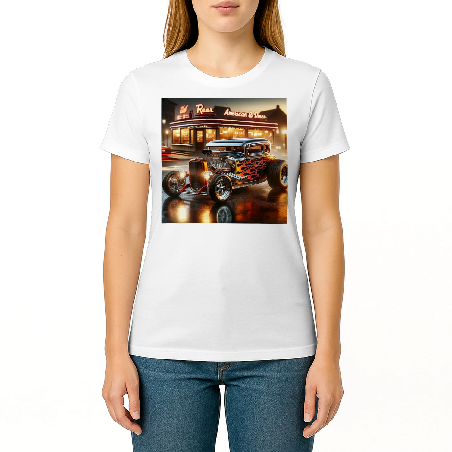 Classic Hot Rod Retro Vintage Hotrod Car Illustration Hot Rod T Shirt HRD0069