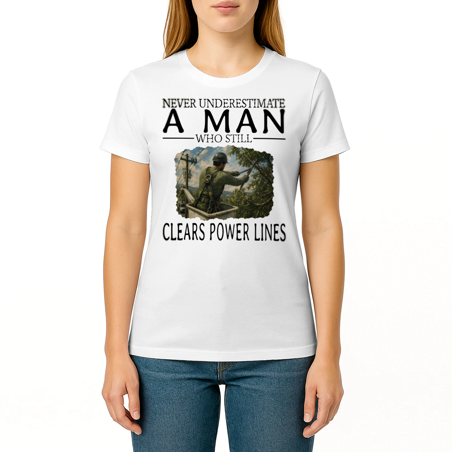Never Underestimate A Man Who Still Clears Power Lines TRE0004
