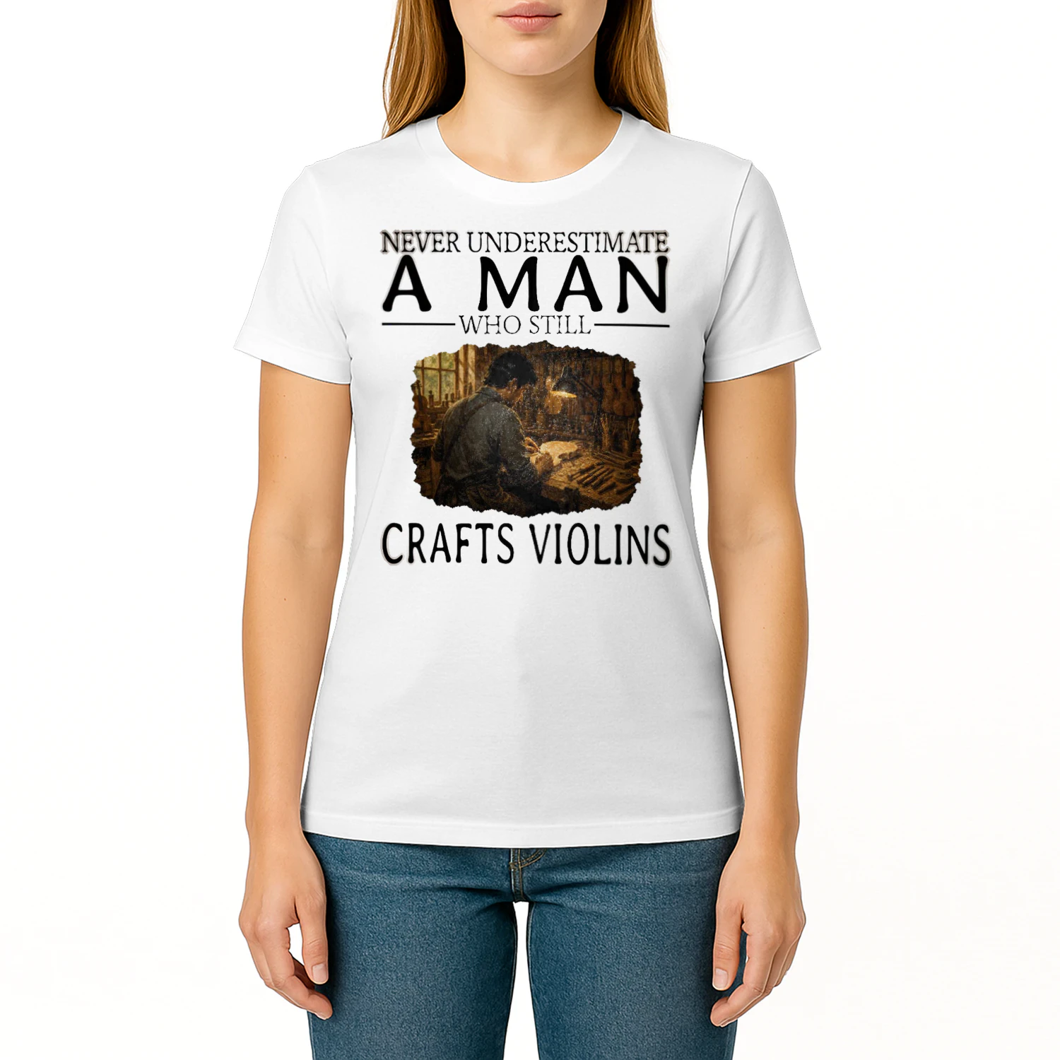 Never Underestimate A Man Who Still Crafts Violins VIO0004