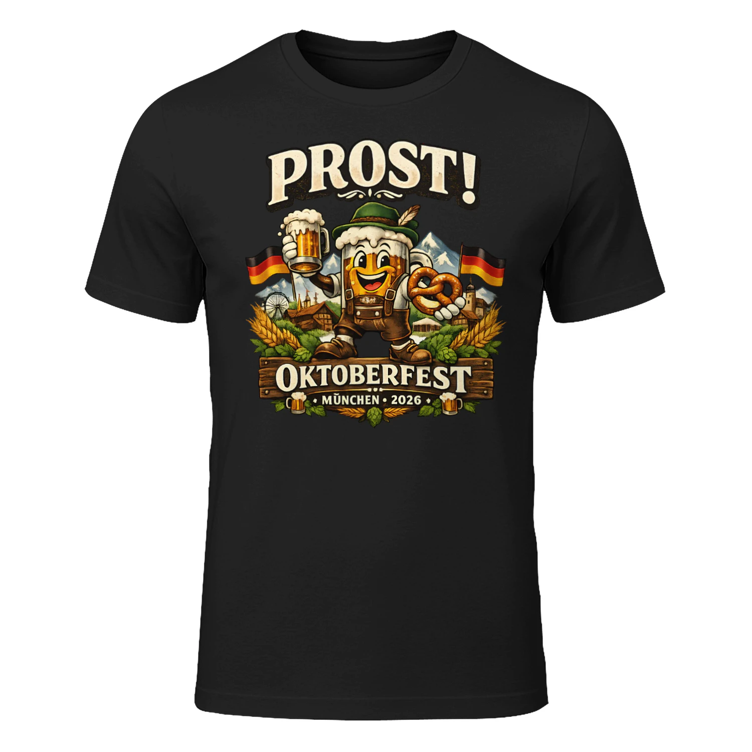 Prost! Oktoberfest München 2026 T-Shirt | Lustiges Wiesn Bier Festival Shirt für Damen & Herren