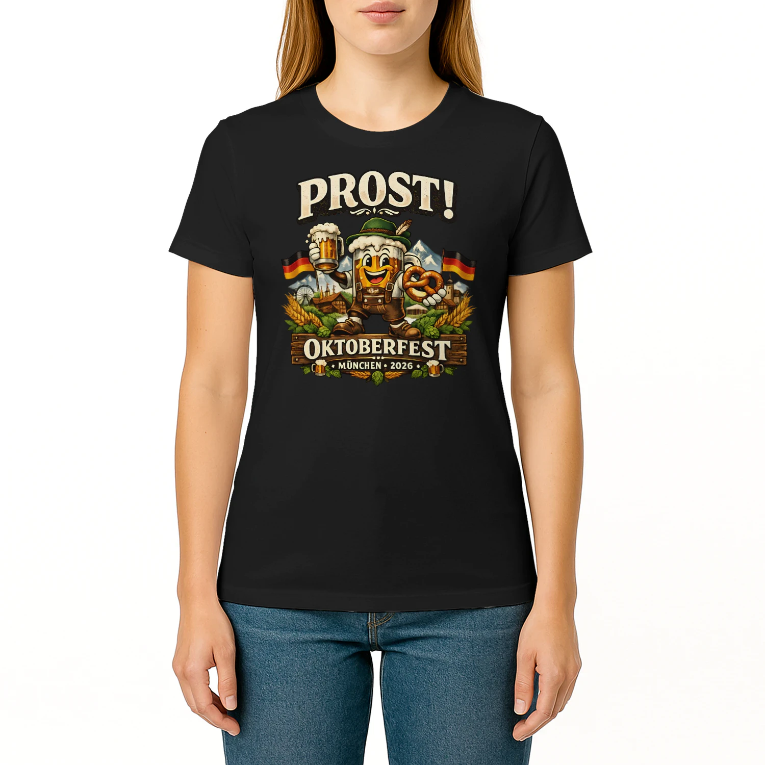 Prost! Oktoberfest München 2026 T-Shirt | Lustiges Wiesn Bier Festival Shirt für Damen & Herren