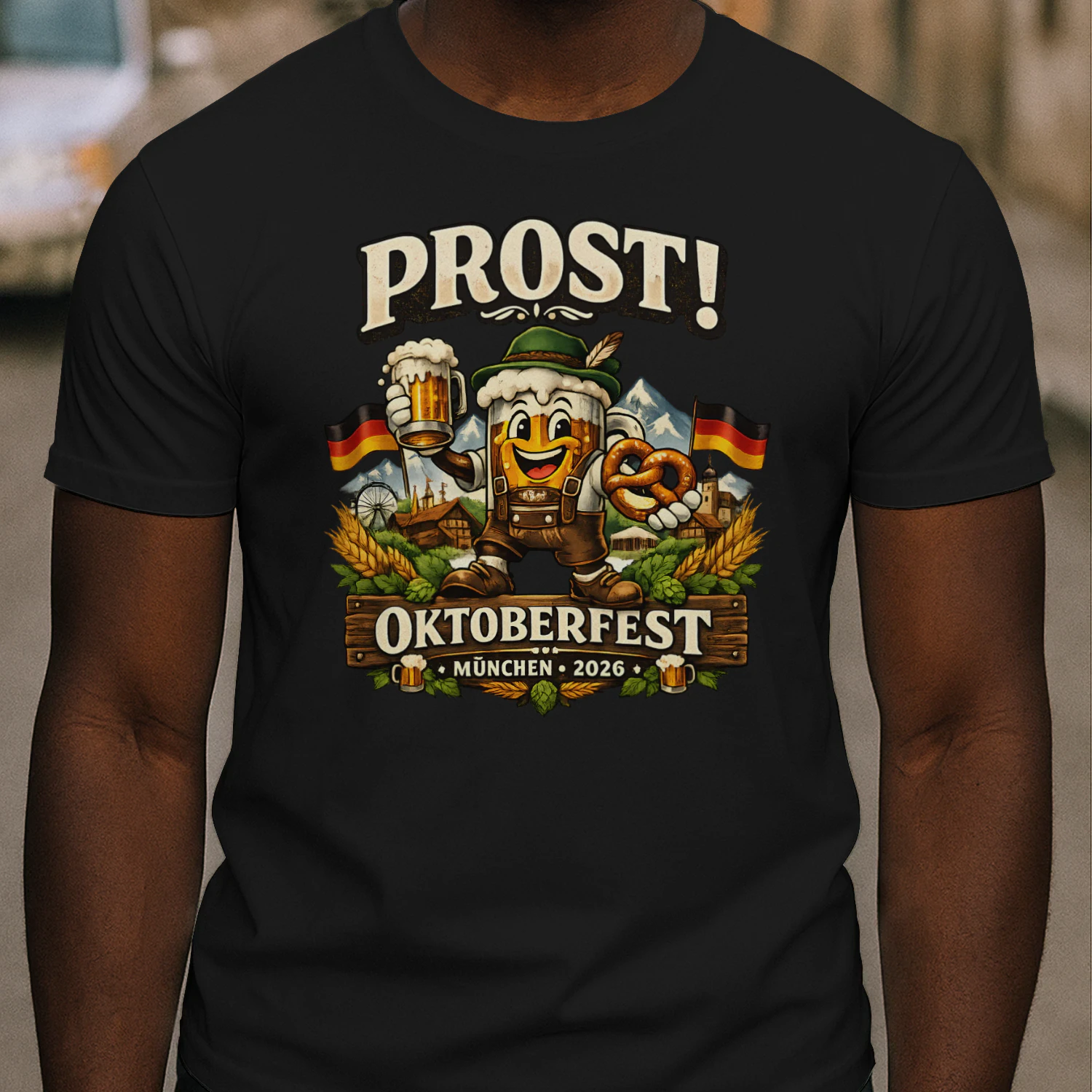 Prost! Oktoberfest München 2026 T-Shirt | Lustiges Wiesn Bier Festival Shirt für Damen & Herren